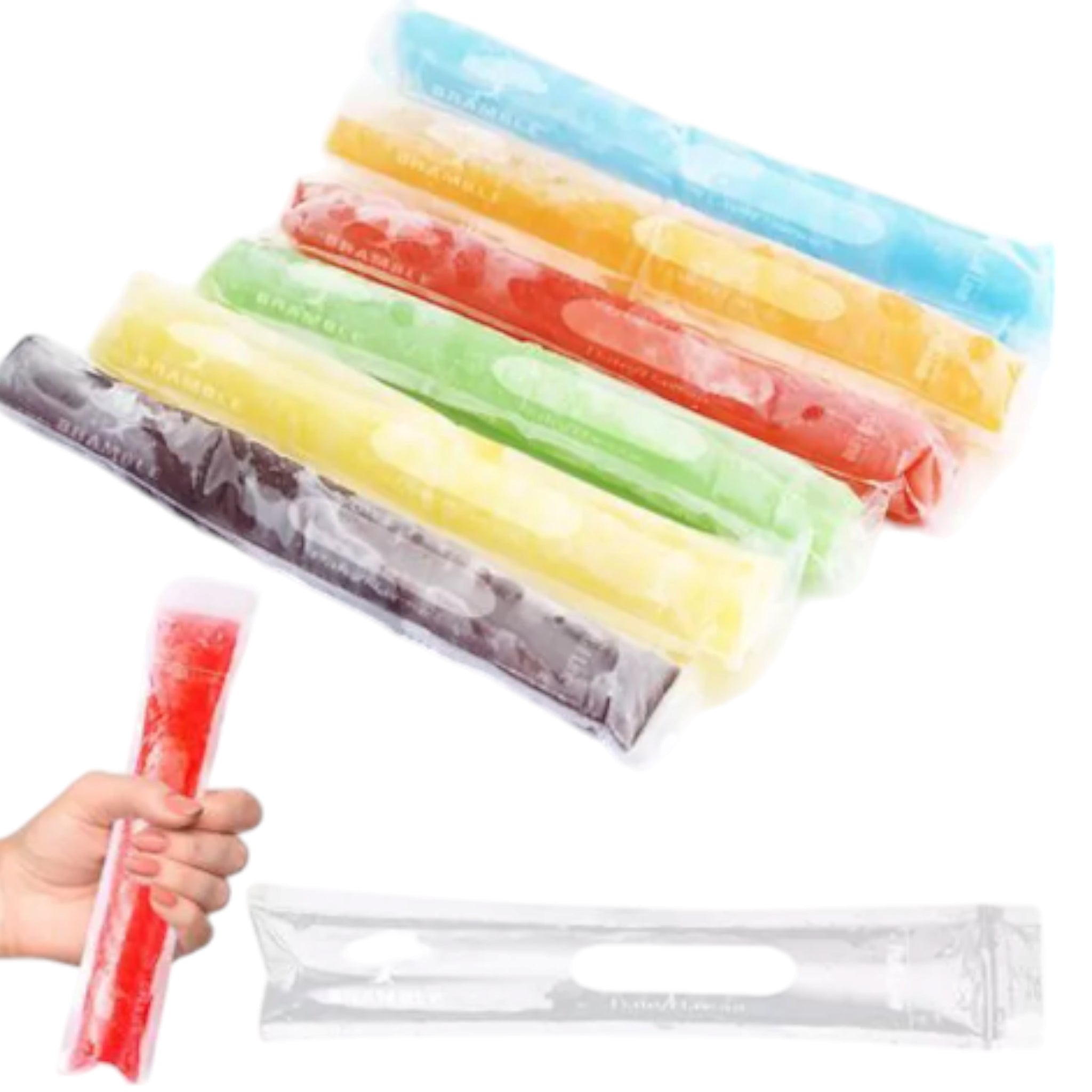 Disposable DIY 110ml Popsicle Ice Lollipop Mold Zip Lock Bag 29x4.8cm