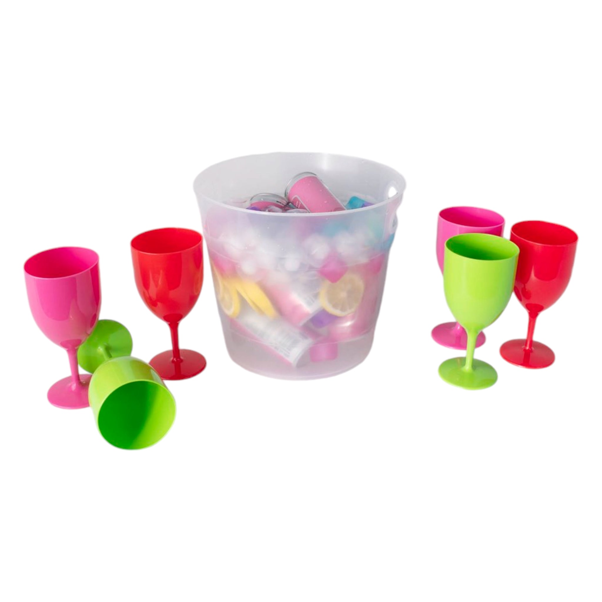 Otima Picnic Party Set - Ice Bucket with 6-Stemmed Tumbler Glasses