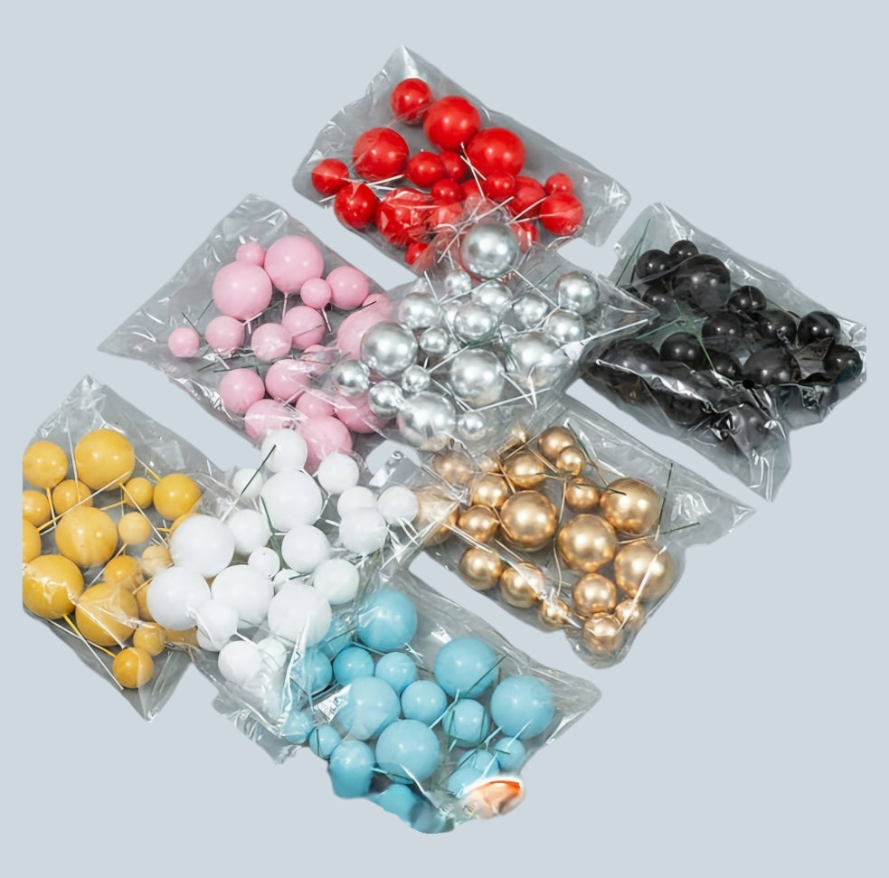 Faux Decorative Cake Topper Balls 12pc