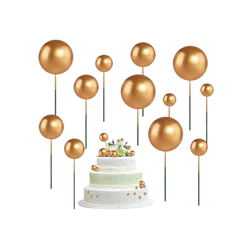 Faux Decorative Cake Topper Balls 12pc