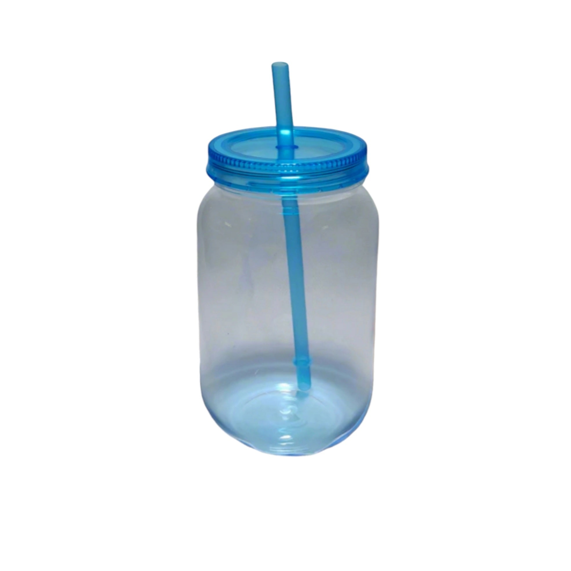 Plastic Smoothie Cup 500ml with Straw 17x7cm