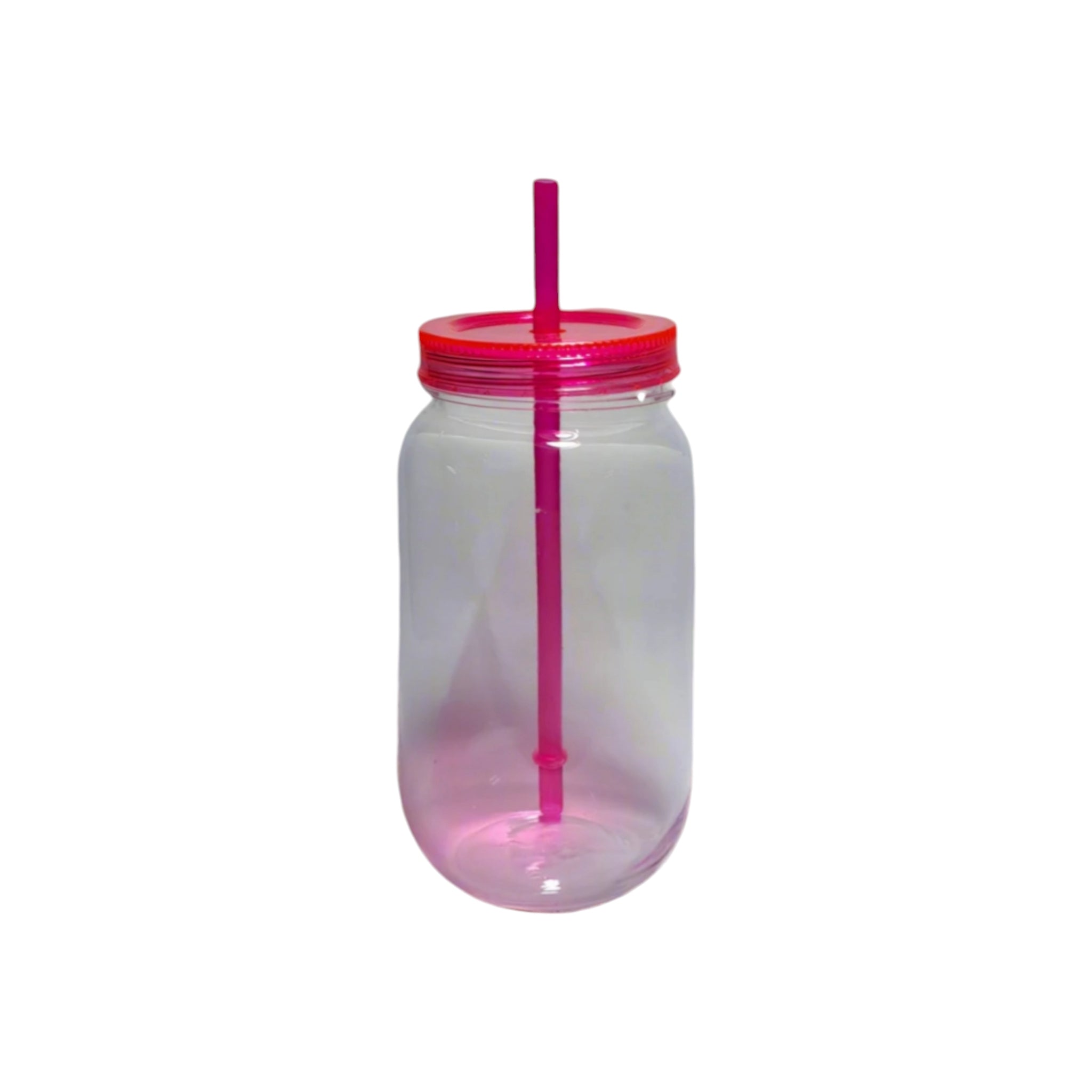 Plastic Smoothie Cup 500ml with Straw 17x7cm