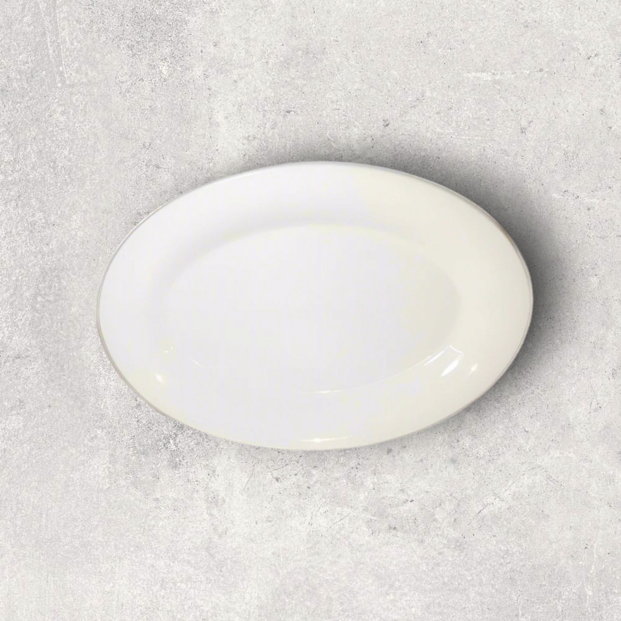 Ceramic Oval Serving Plate 14inch White