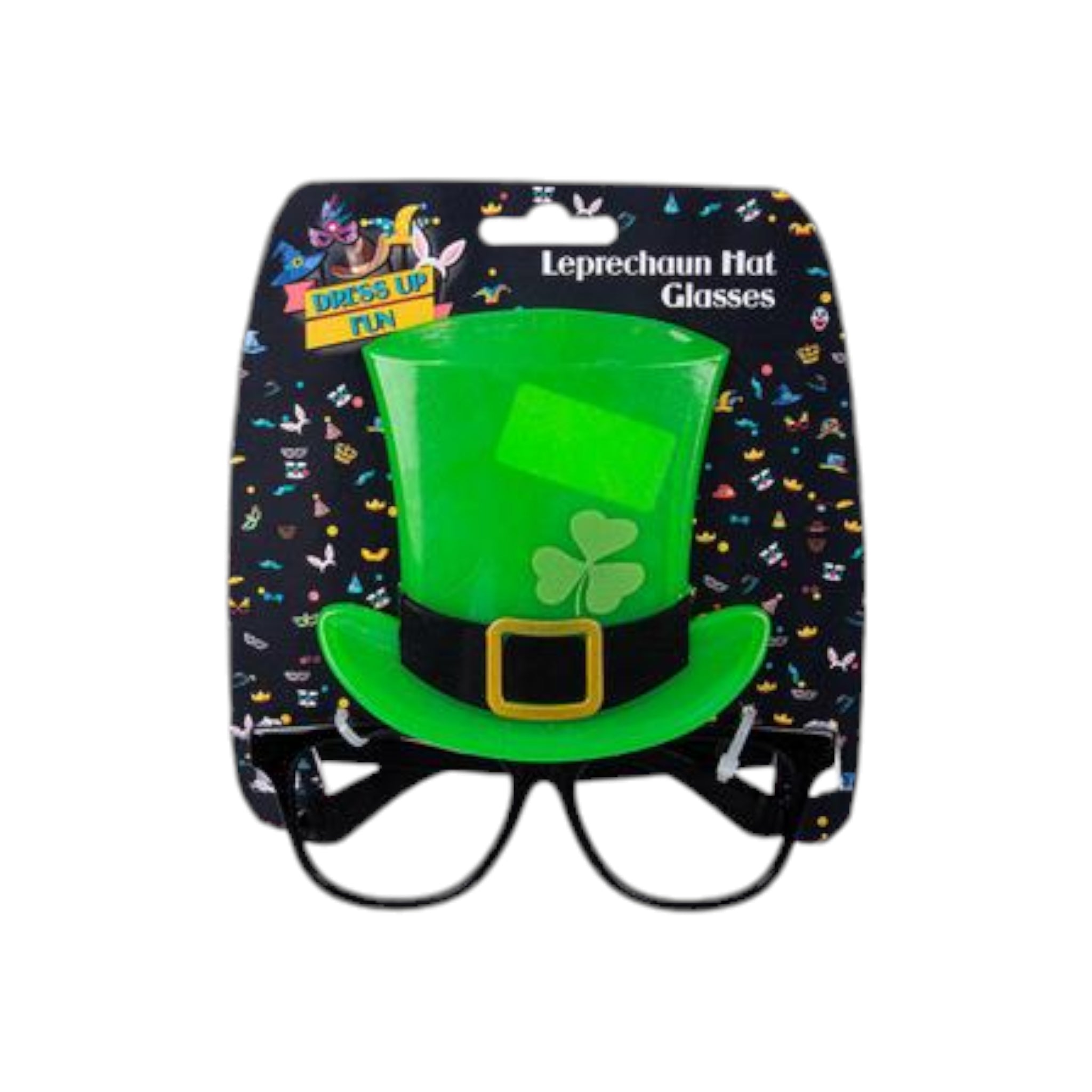 Dress Up Neon Party Leprechaun Top Hat with Glasses