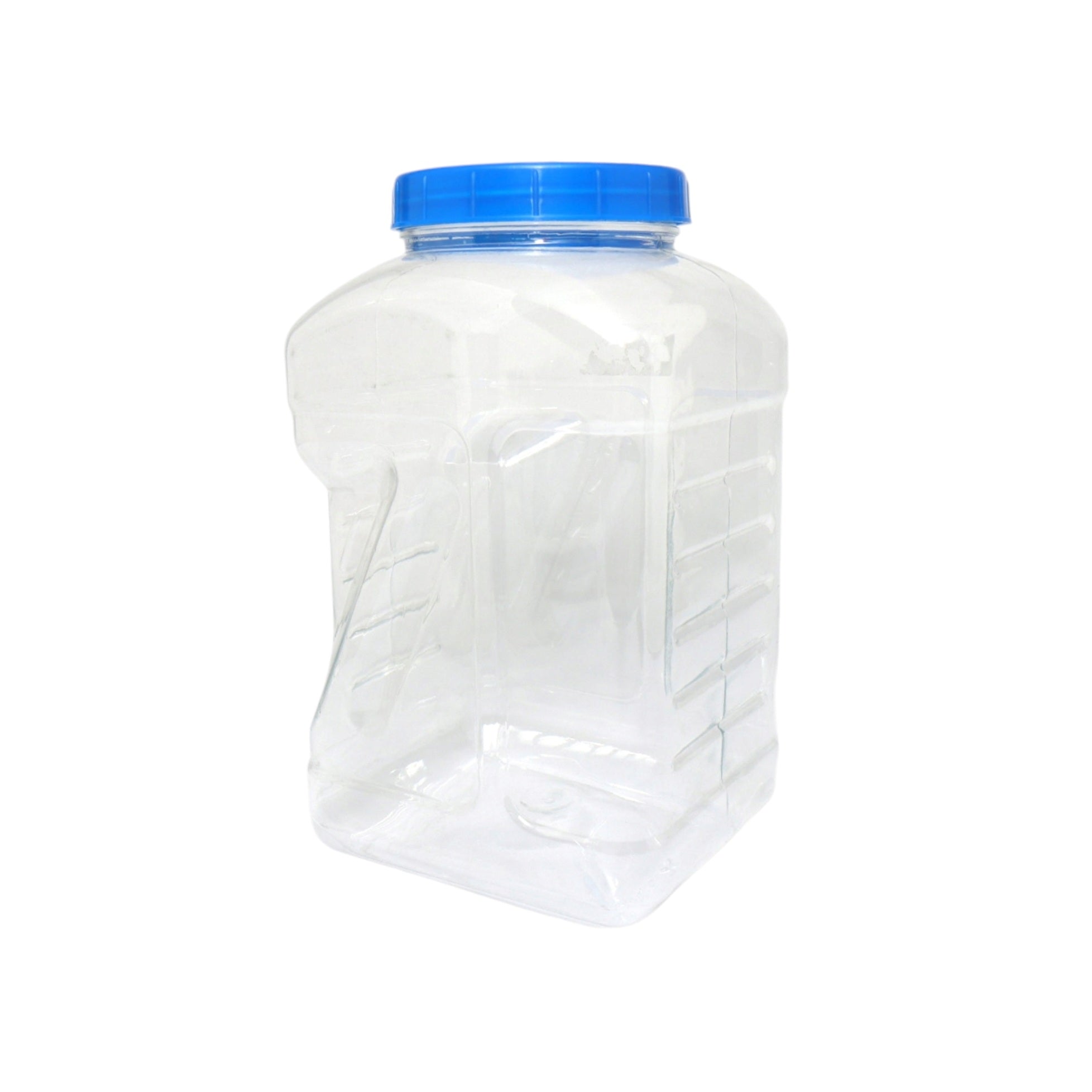 5L PET Plastic Storage Jar Rectangular Ribb Design