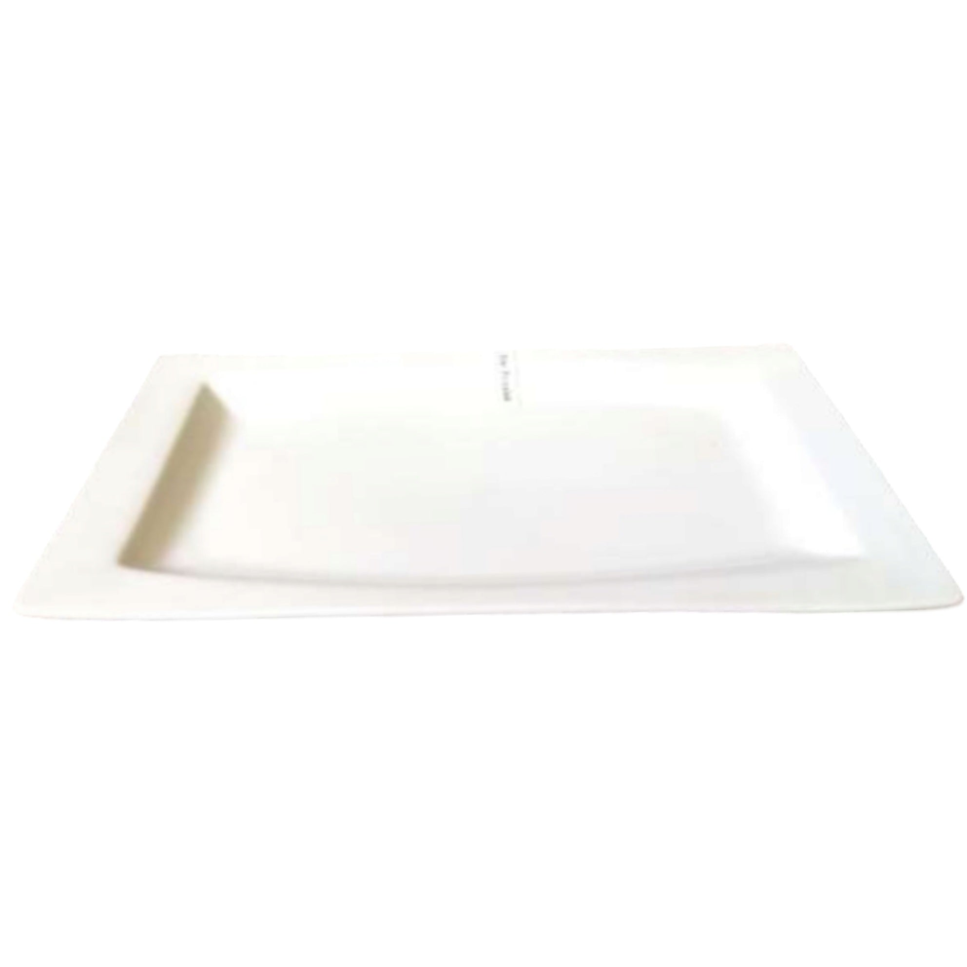 Ceramic Dinner Plate White Rectangular 11inch