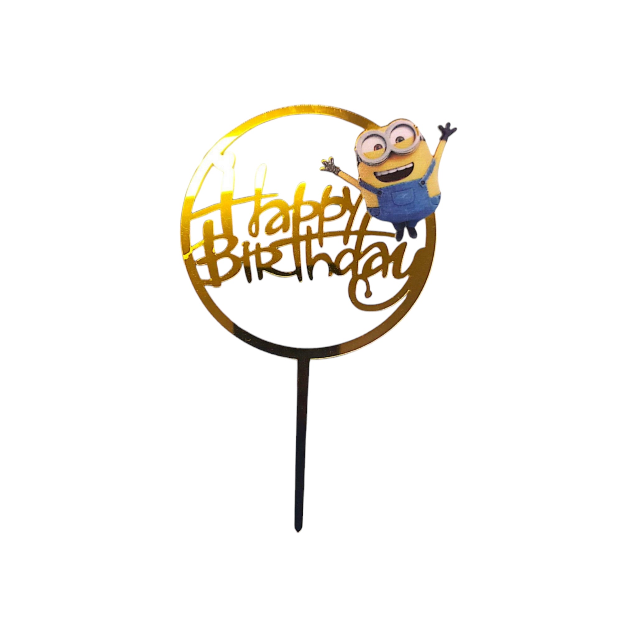 Acrylic Minion Cake Topper Happy Birthday Minions Theme