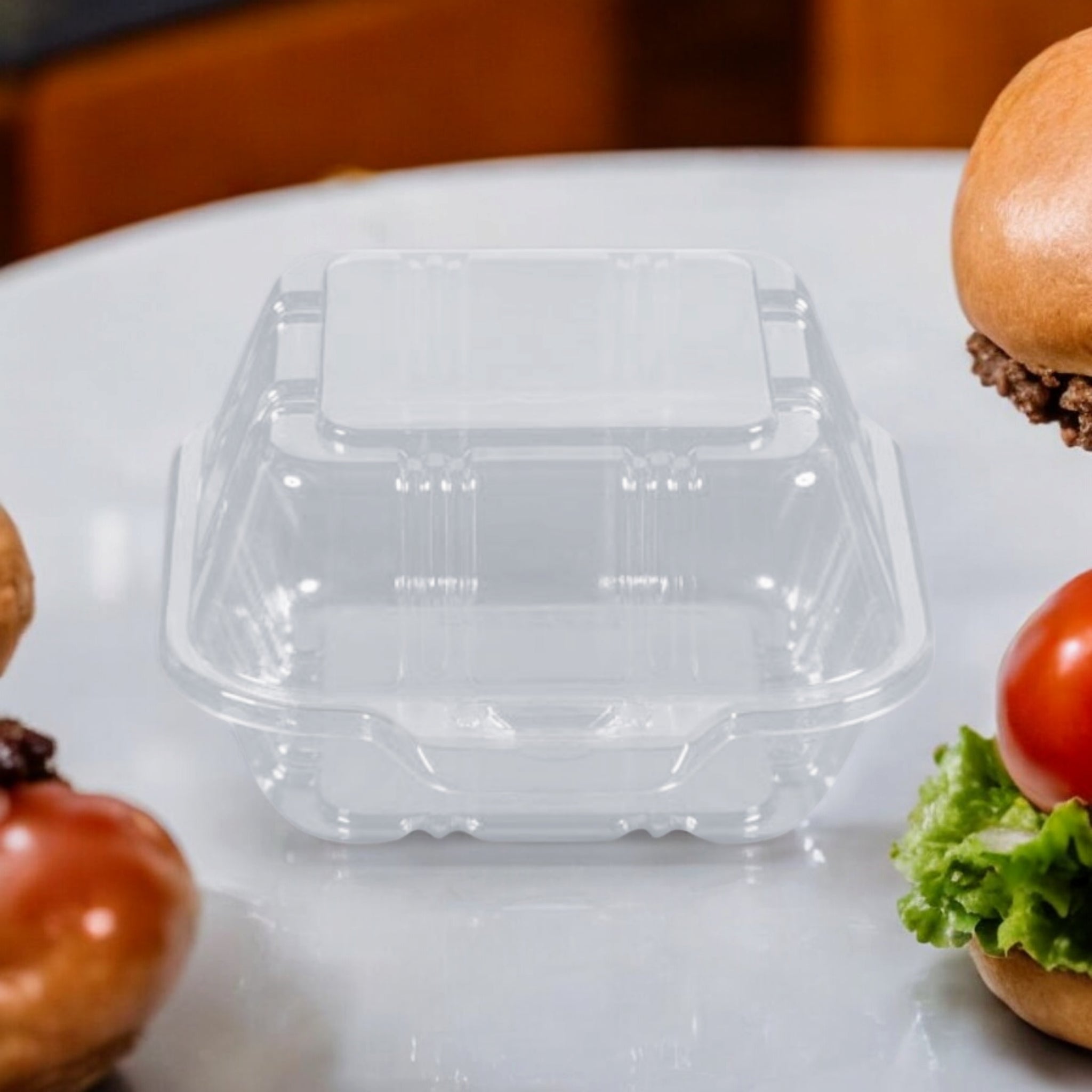 Zibo Burger Clamshell Disposable Takeaway Container Clear