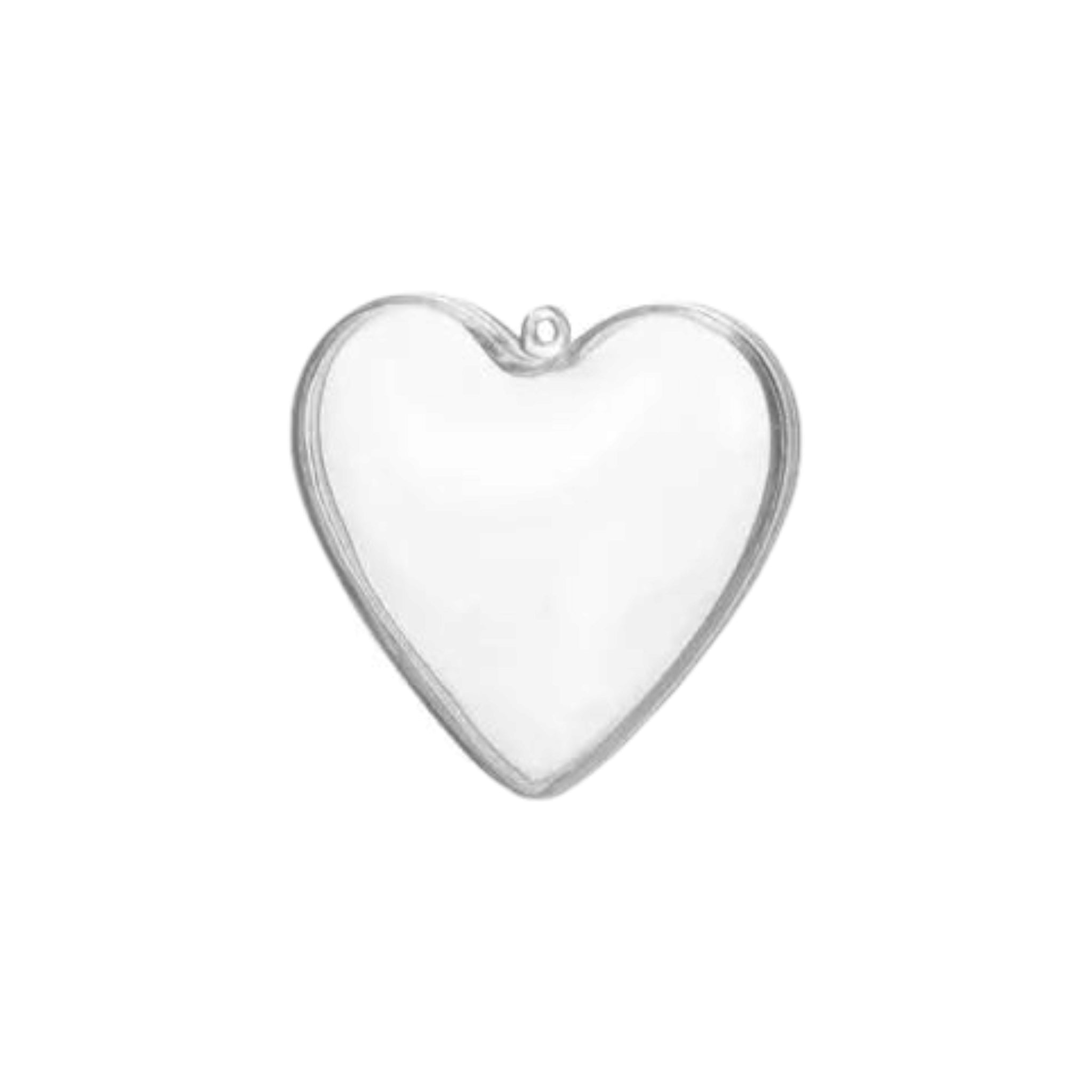 Gift Box Acrylic Heart Shape Split Bauble 6.5x3cm