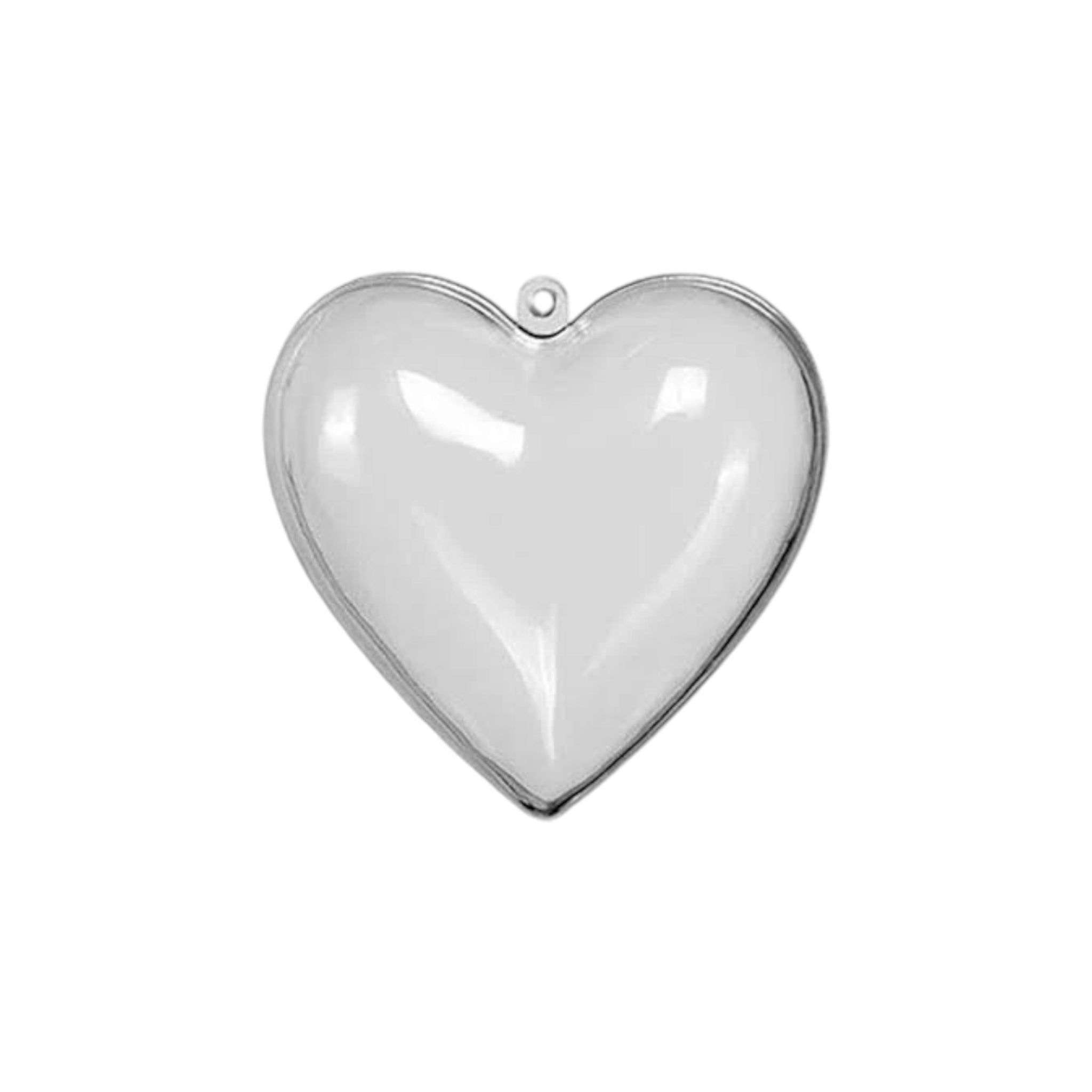 Gift Box Acrylic Heart Shape Split Bauble 6.5x3cm