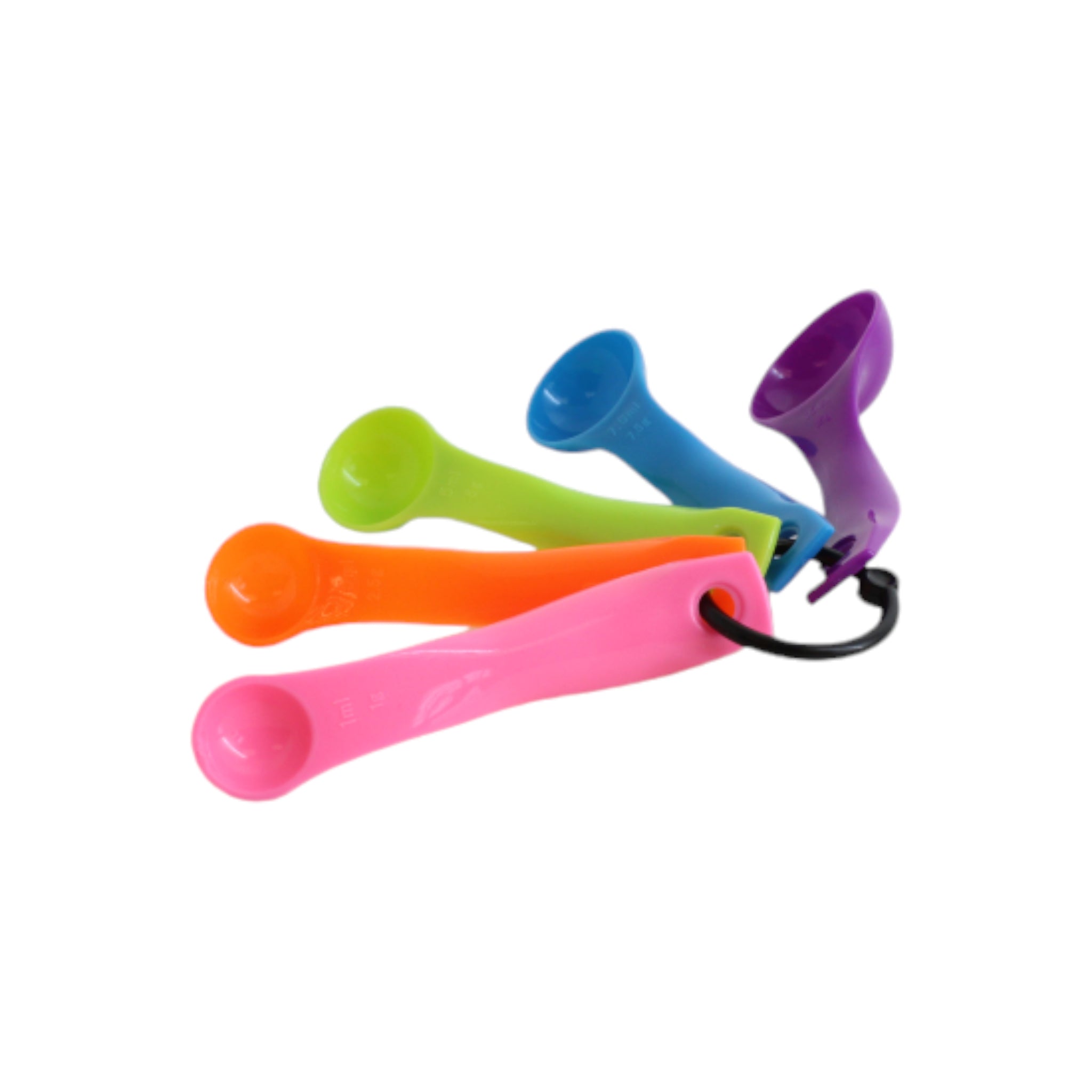 Color Measuring Spoons 5pc Set Plastic Assorted XBAK124