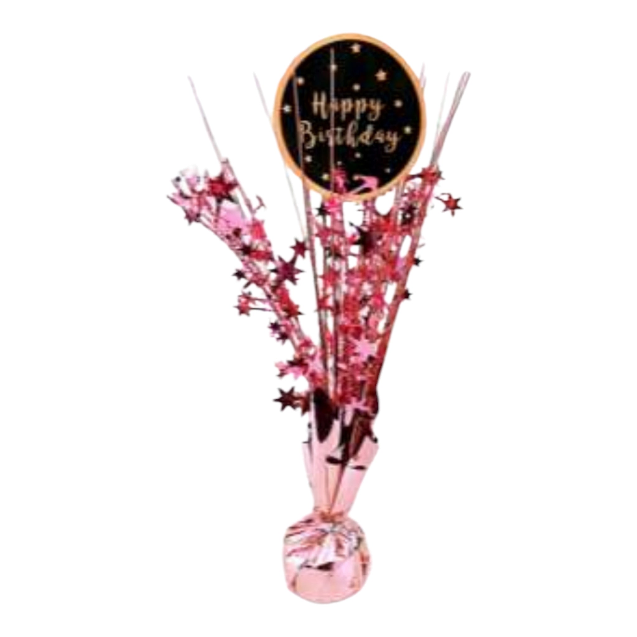 Decorative Balloon Weight Happy Birthday Card Rose Gold