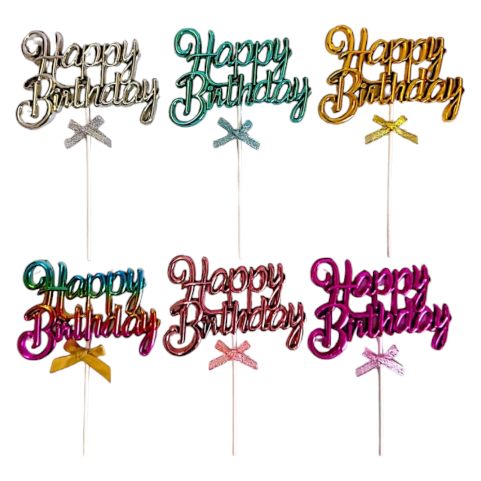 Acrylic Cake Topper Happy Birthday Bow Tie Theme