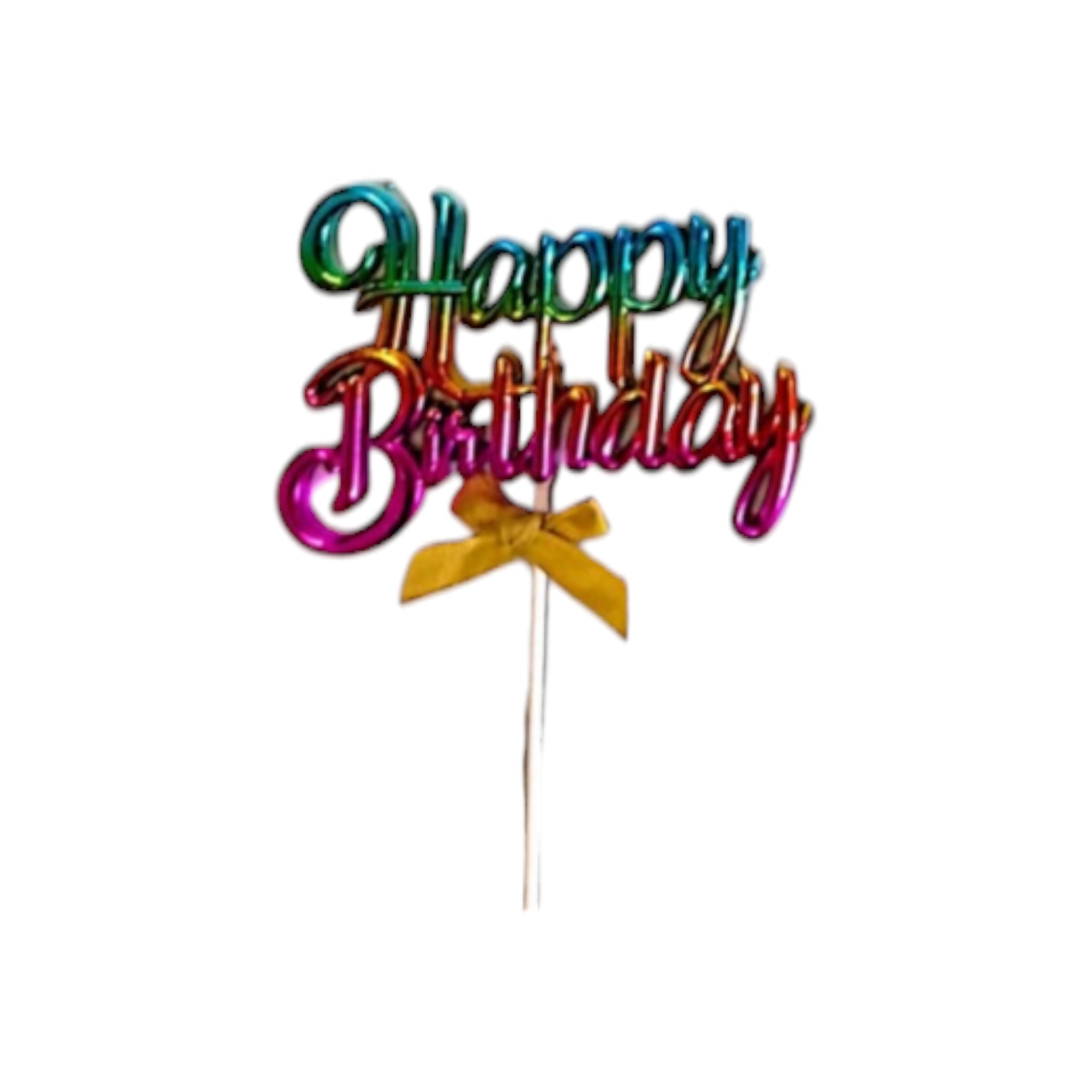 Acrylic Cake Topper Happy Birthday Bow Tie Theme