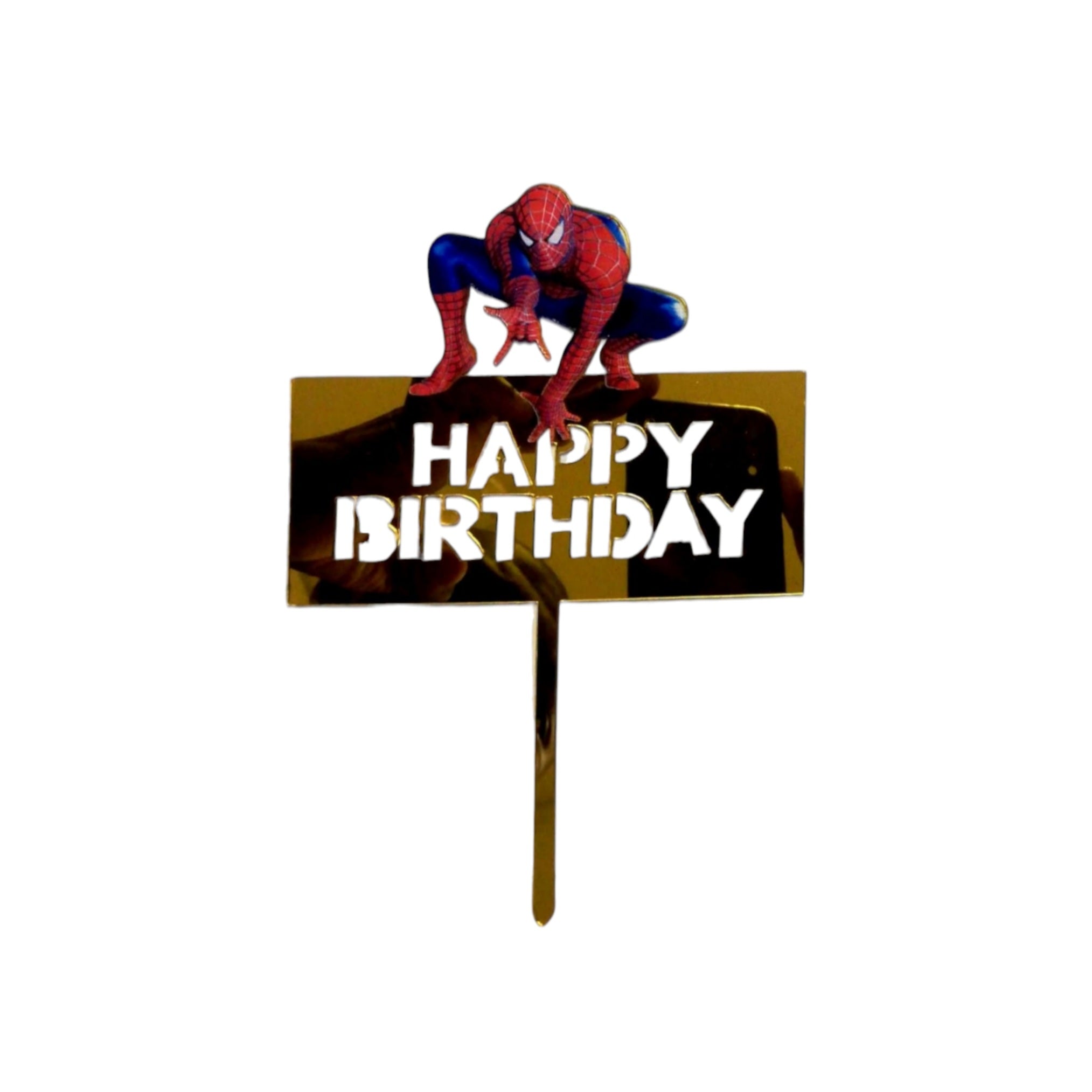 Acryclic Cake Topper Happy Birthday Spiderman Theme