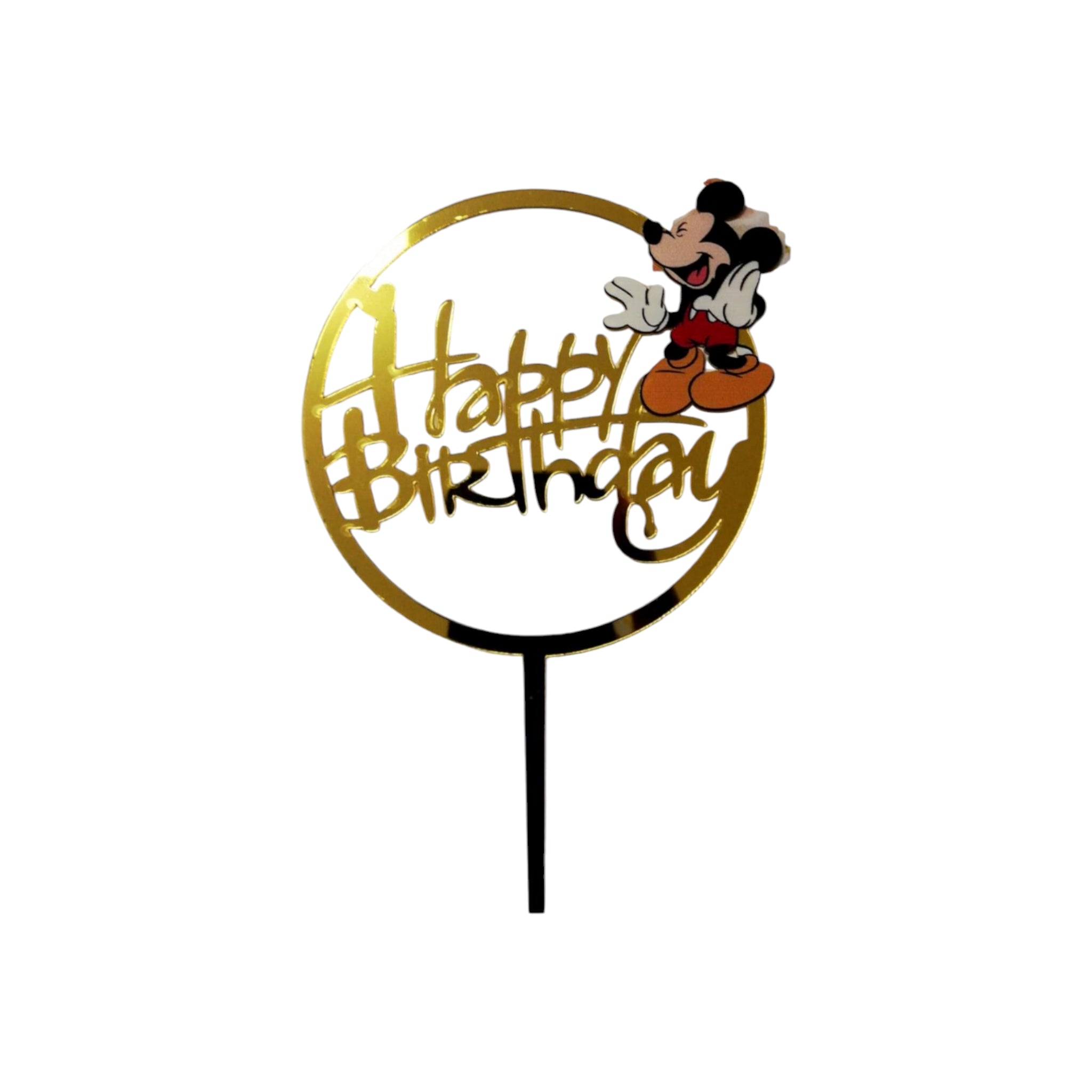 Acrylic Cake Topper Happy Birthday Mickey Mouse Theme