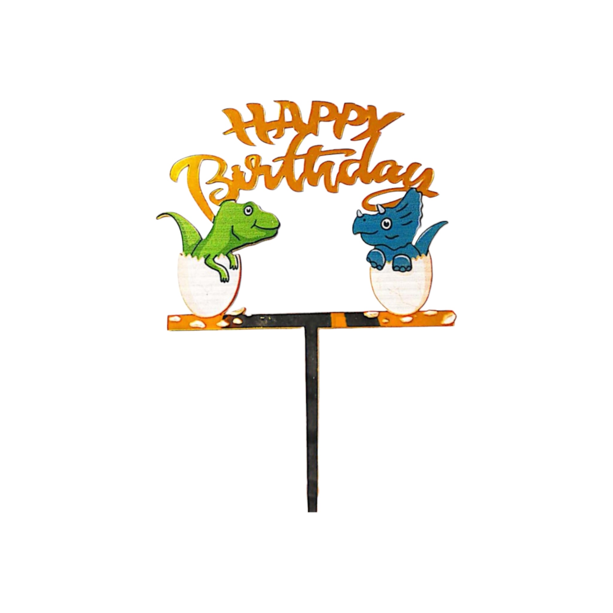 Acrylic Cake Topper Happy Birthday Dinasour Theme