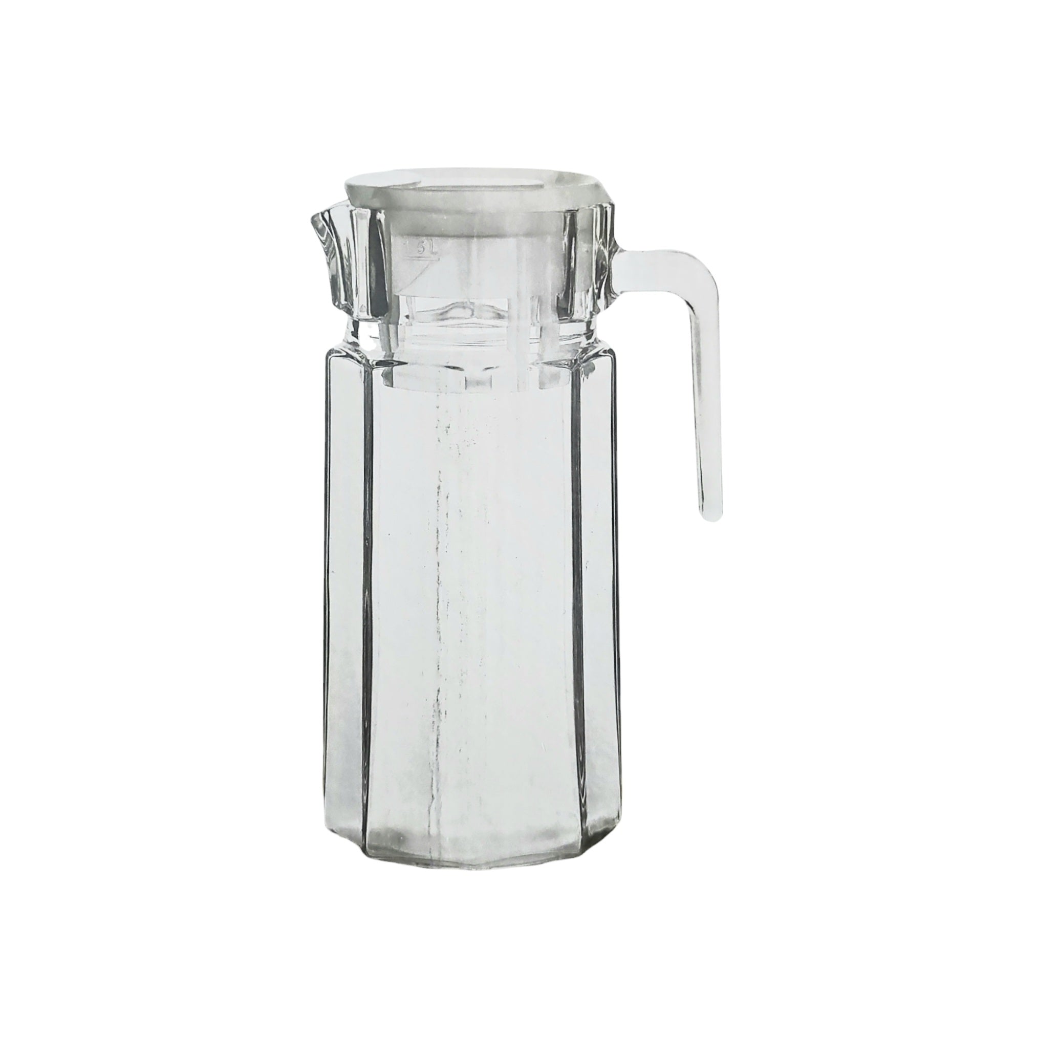 Glass Fridge Water Jug 1.4L with Clear Plastic Lid