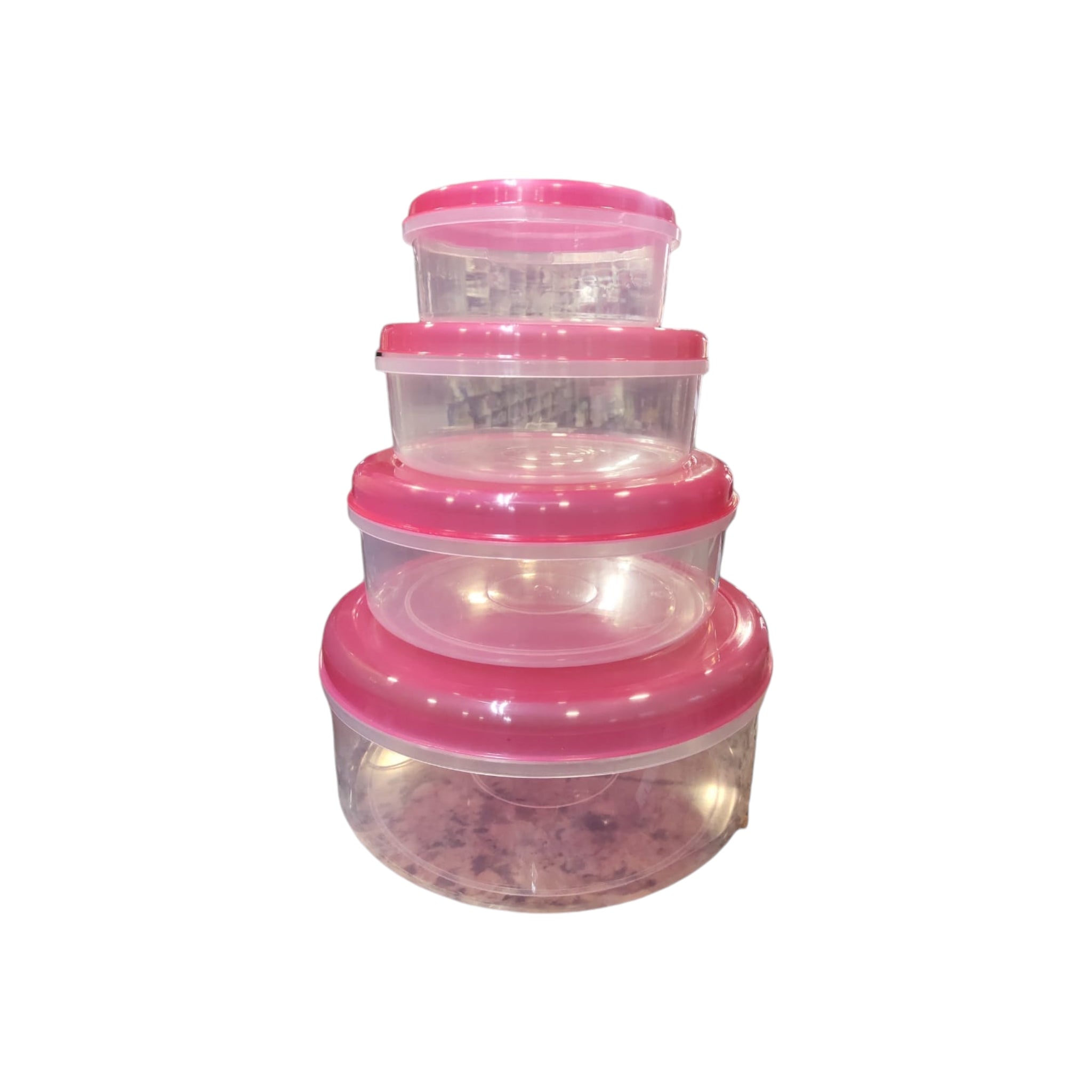 Elite Plastic Storage Round Container 4pack