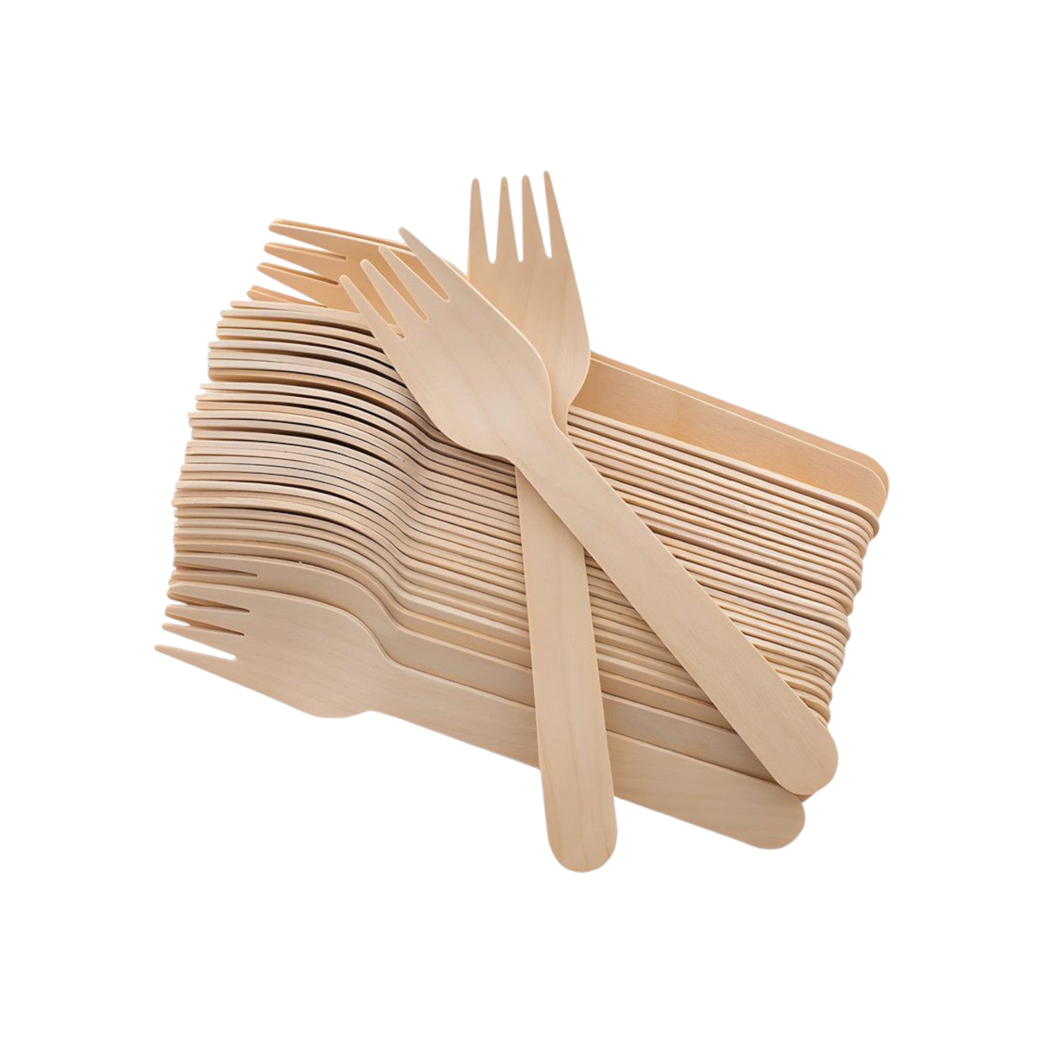 Disposable Bio Wooden Forks 16cm 100pack