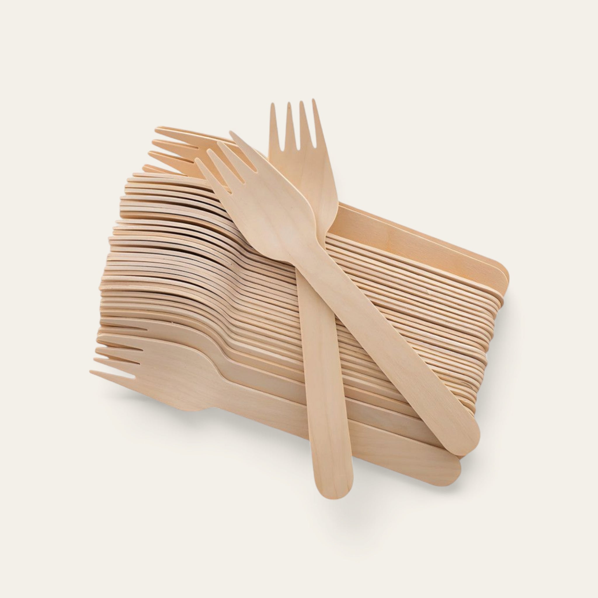 Disposable Bio Wooden Forks 16cm 100pack