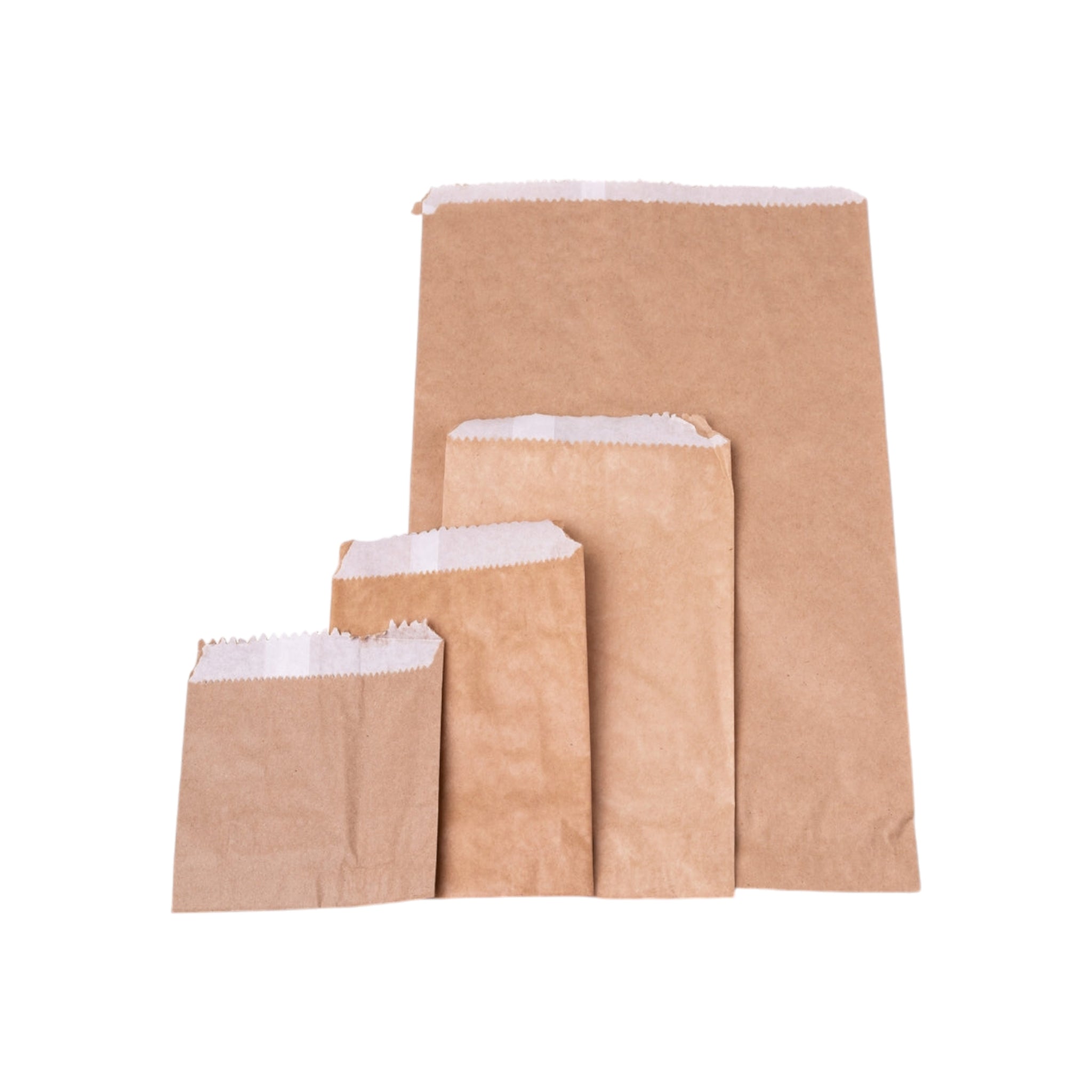 Duplex Kraft Paper Chicken Bags Greaseproof Lined 17x32x6.5cm 100pack