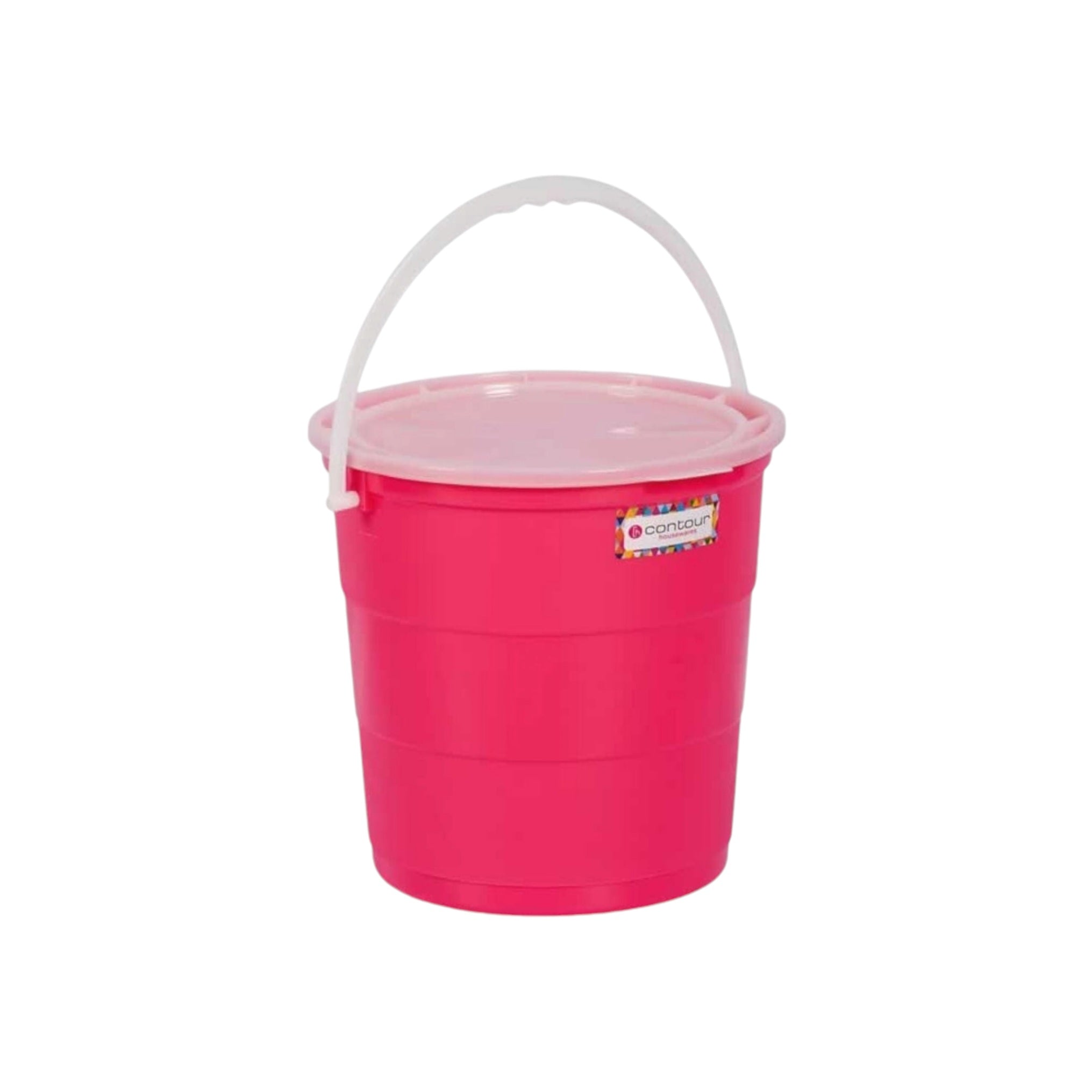 25L Diamond Bucket with Lid Virgin Buzz Contour Housewares