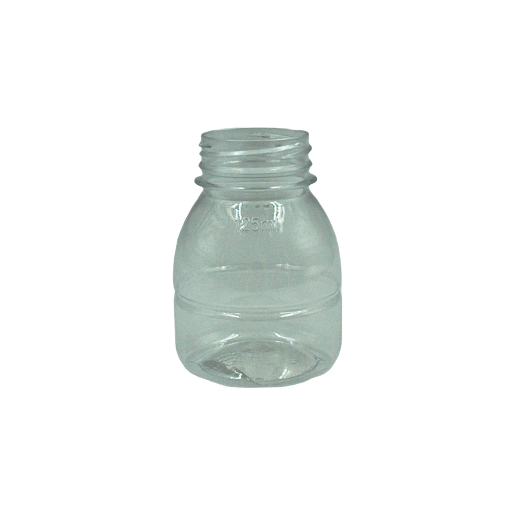 125ml PET Plastic Storage Jar Round Clear with Blue Lid