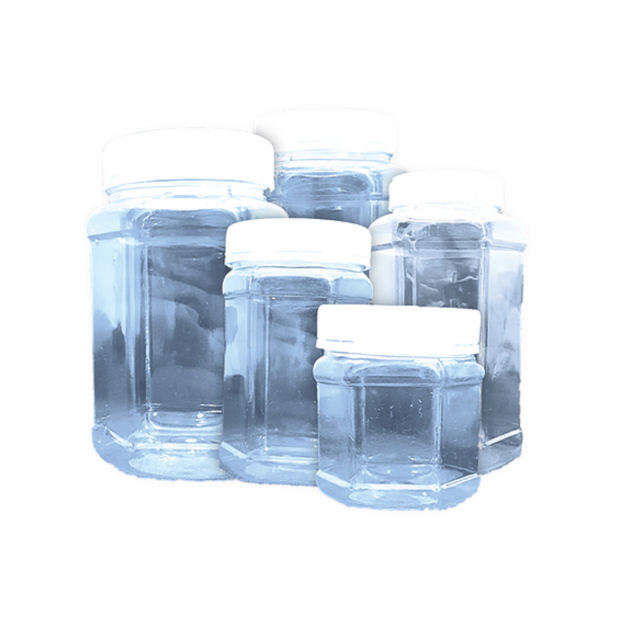 250ml PET Plastic Storage Jar Hexagon - 002AP