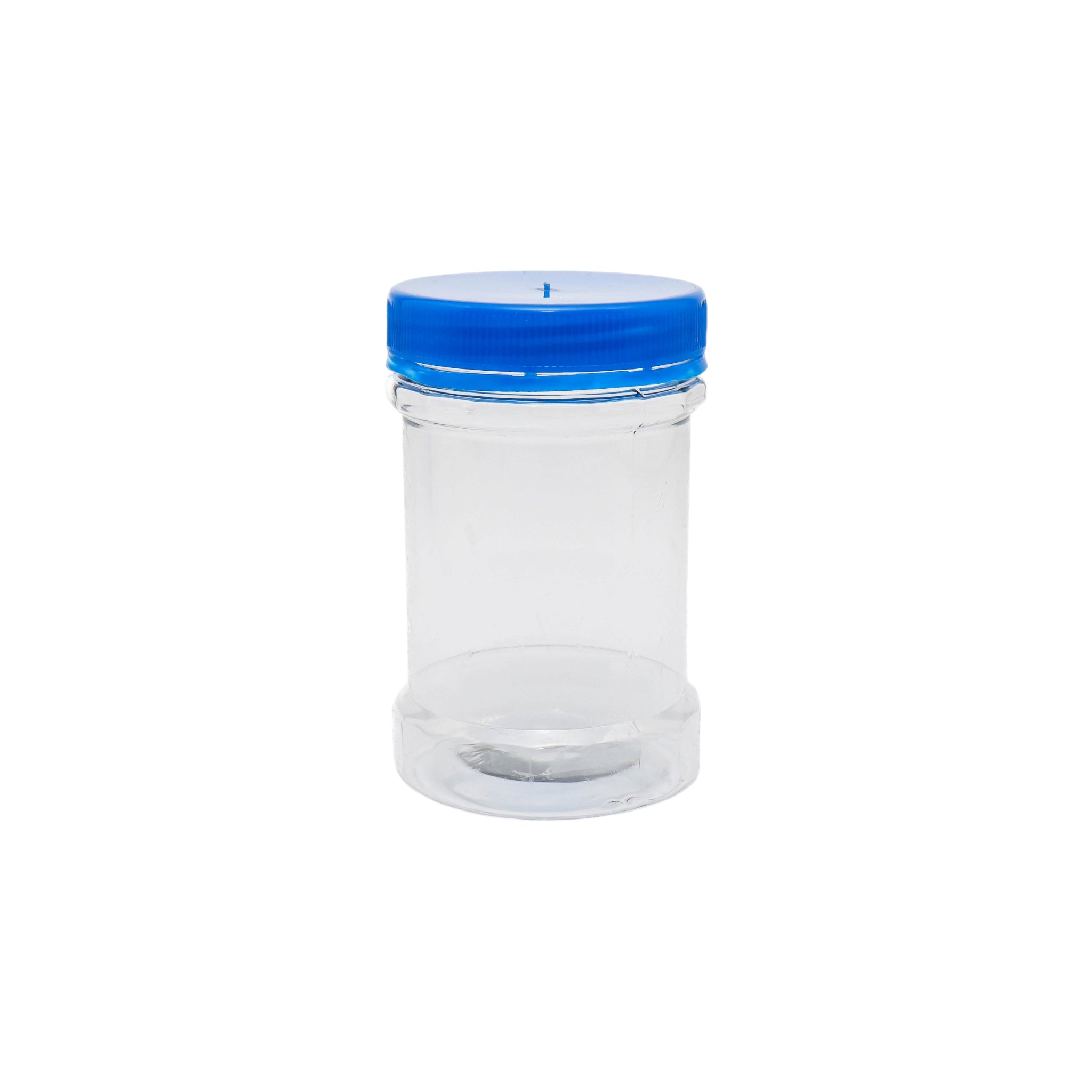 375ml PET Plastic Storage Jar Round with Blue Lid