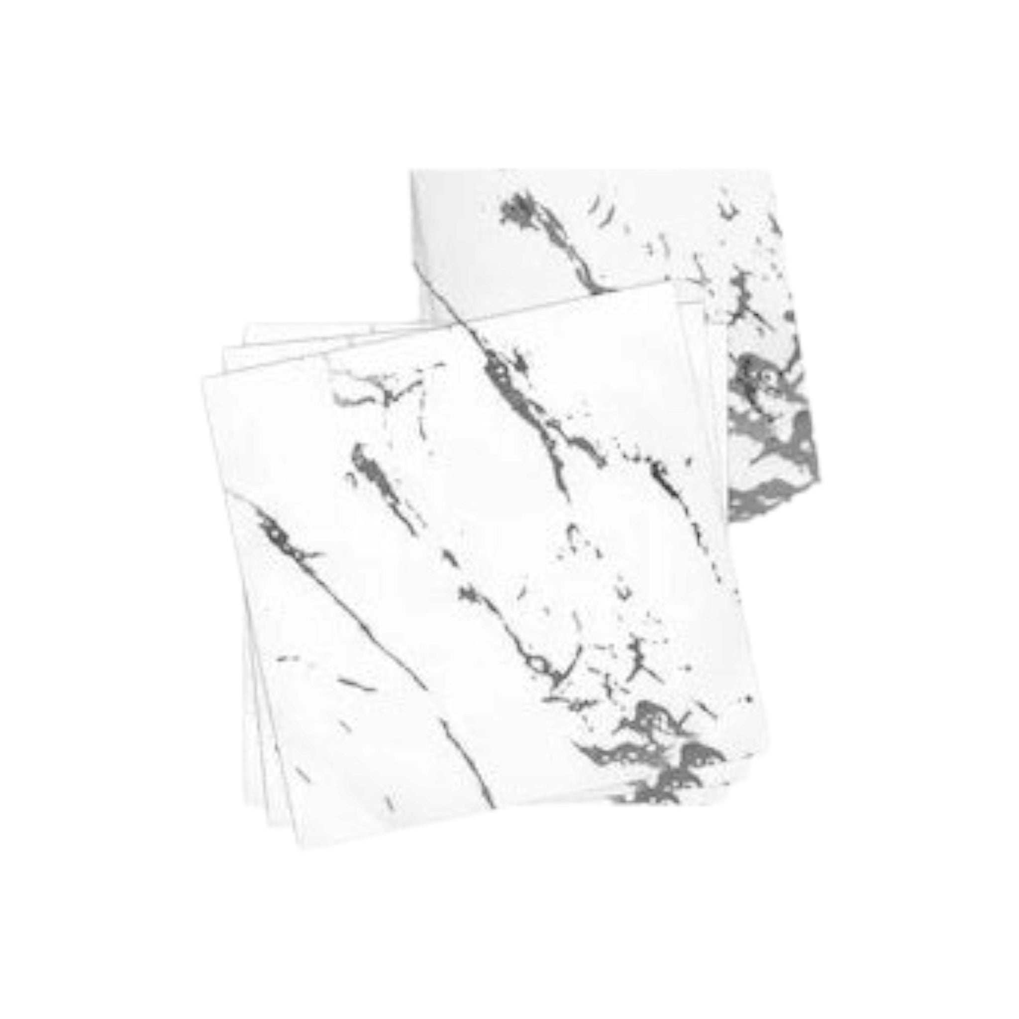 Luncheon Napkin Paper Serviettes 33x33cm 2ply White Marble Print 16pack