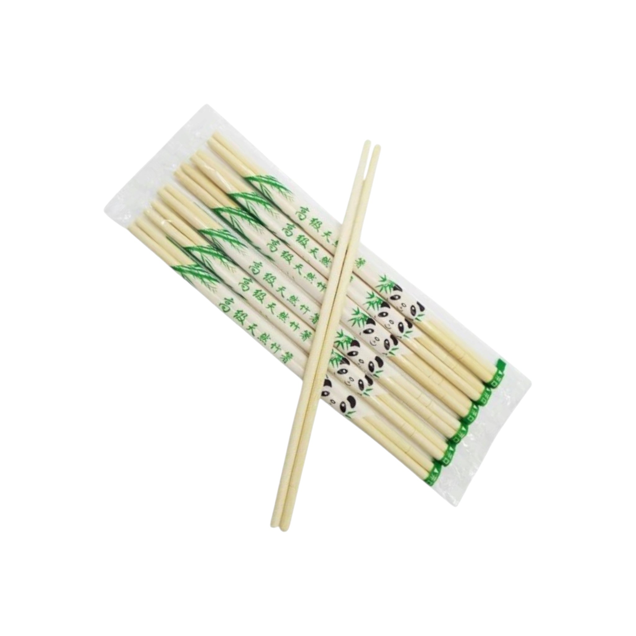 Disposable Bamboo Chopsticks 20cm Twine with Plastic Wrap 10Pack