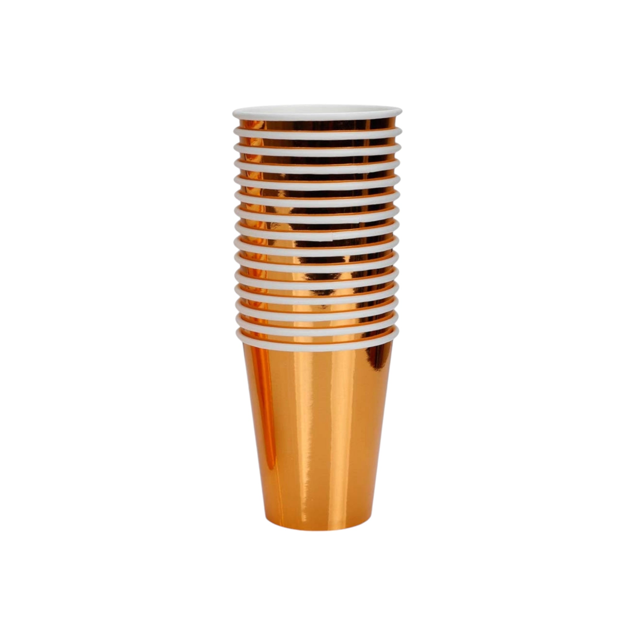 Disposable Party Paper Cup 9oz Rose Gold Metallic 10pack