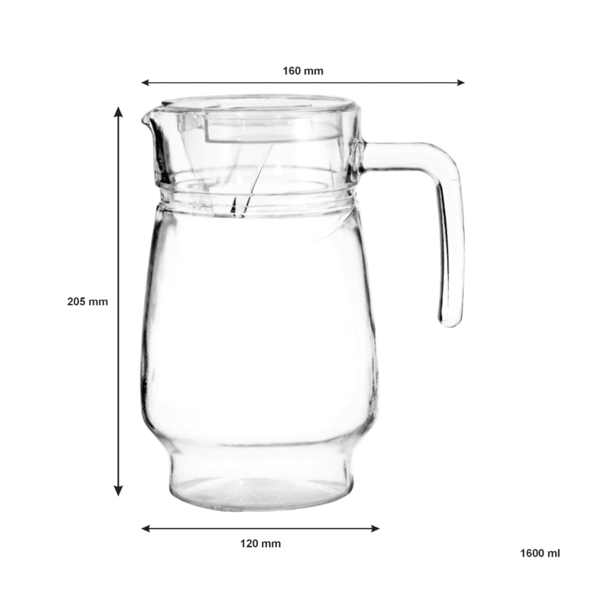 Regent Glass Water Catering Jug 1.6L with Lid 10368