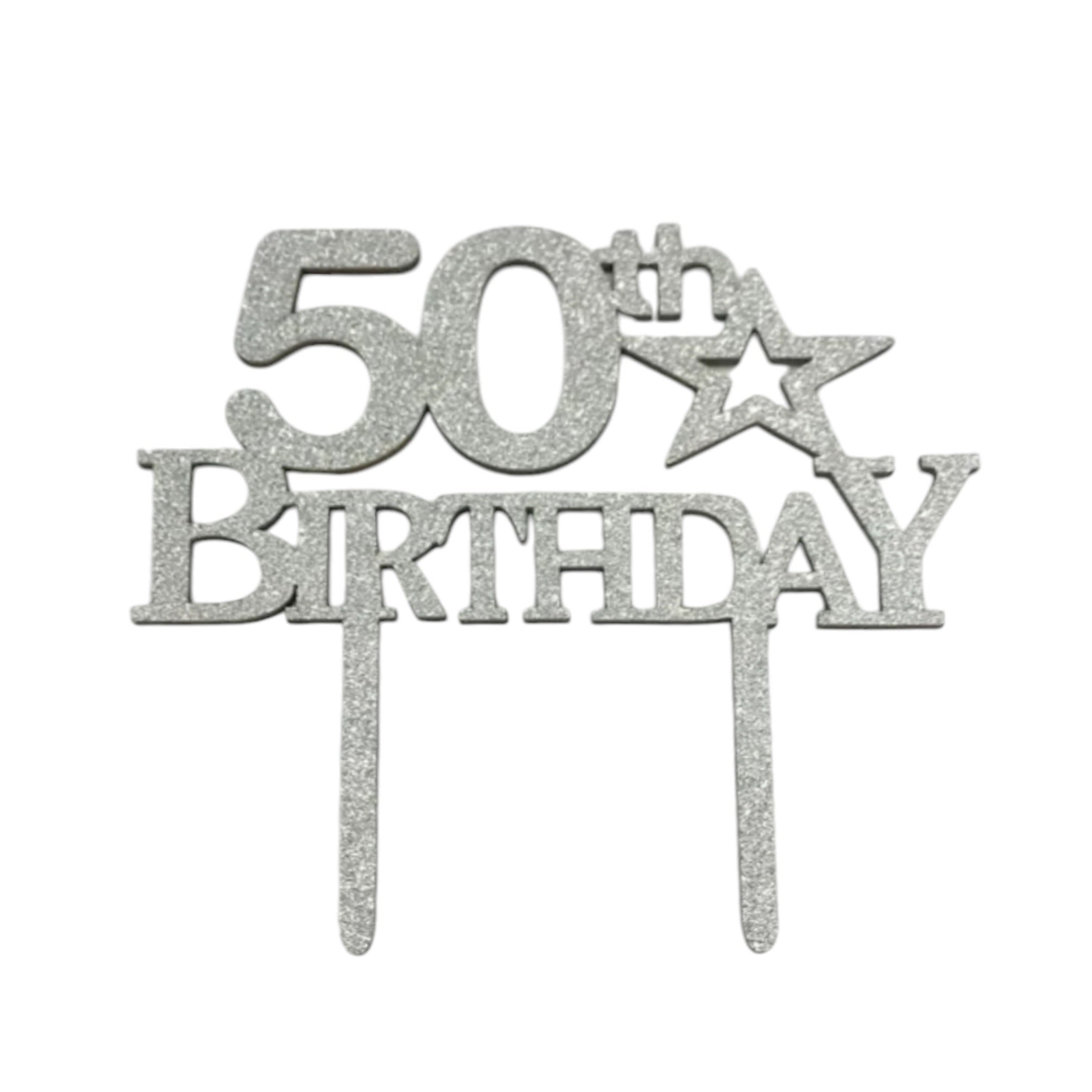 Acrylic Cake Topper Happy Birthday 16th-21st-50th 1pc