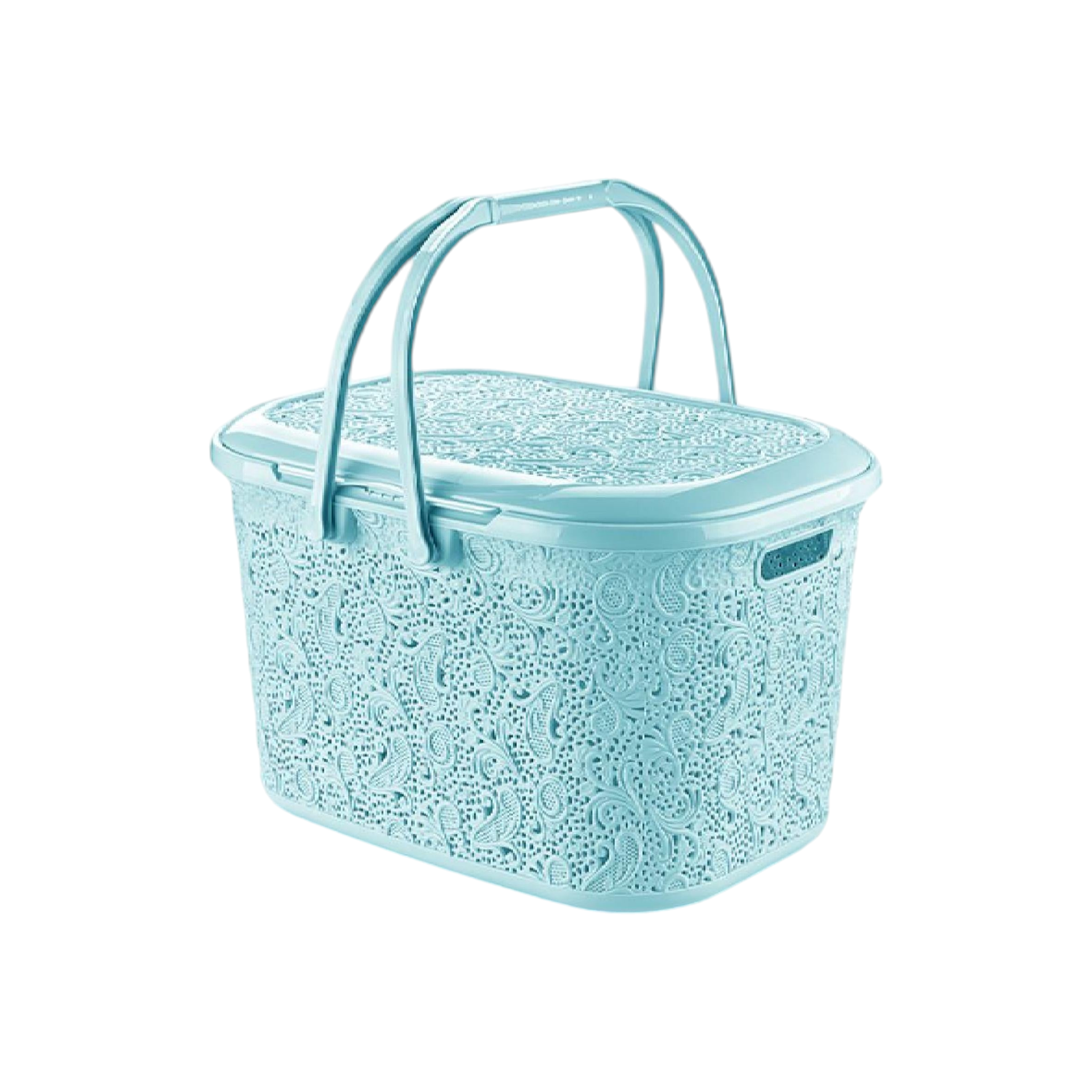 Hobby Life Plastic Picnic Lace Basket 28L Turquoise 071303