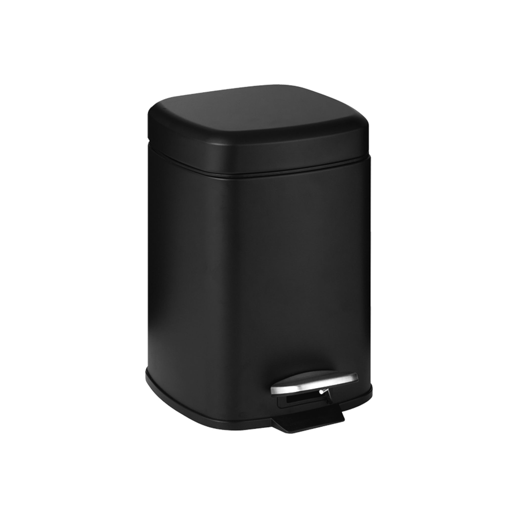 6L Legend Plastic Waste Pedal Dustbin Square Soft Black 100410