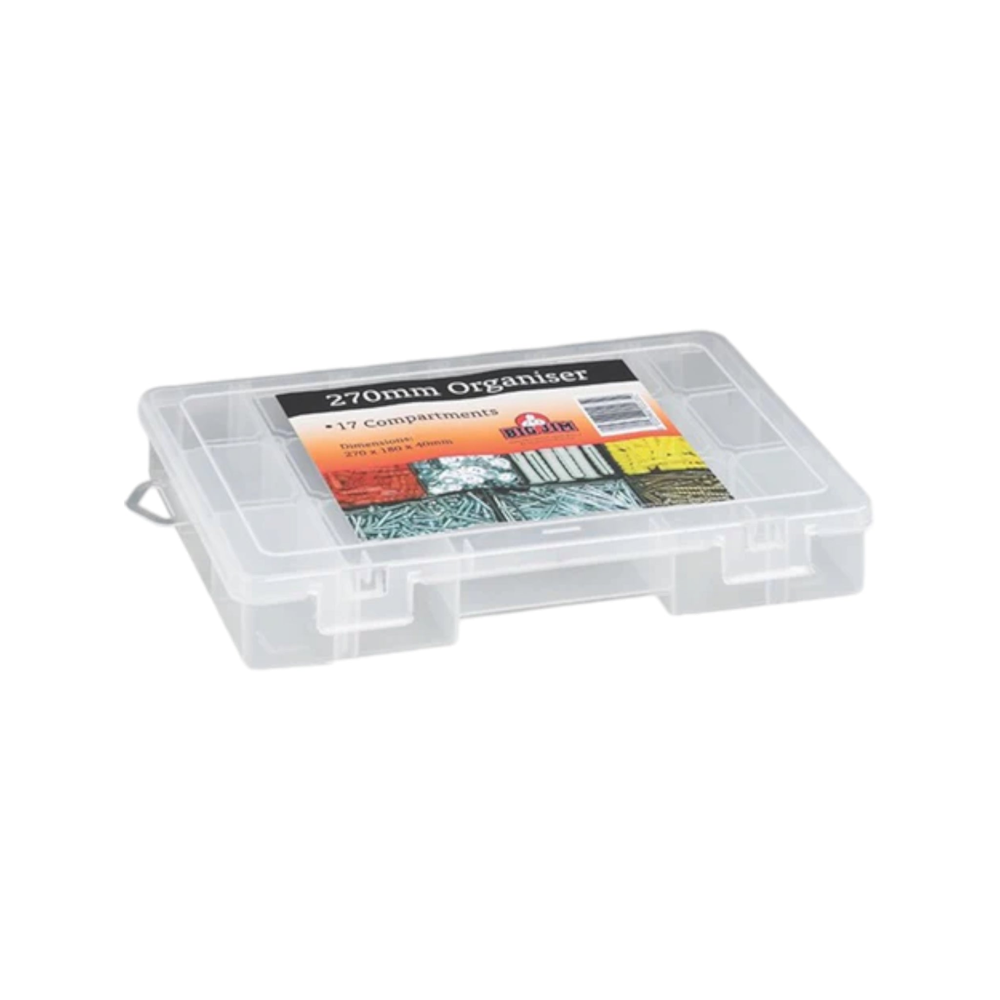 Big Jim Basic Organiser Tool Box 270mm Clear