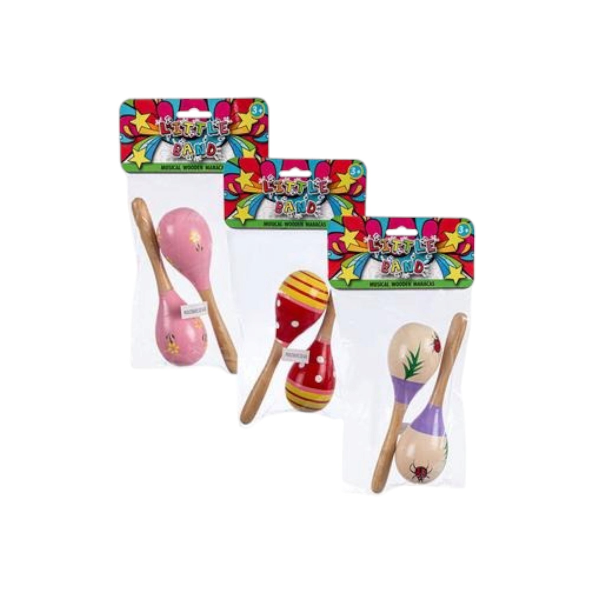 Musical Wooden Maracas 19cm 2pc Set