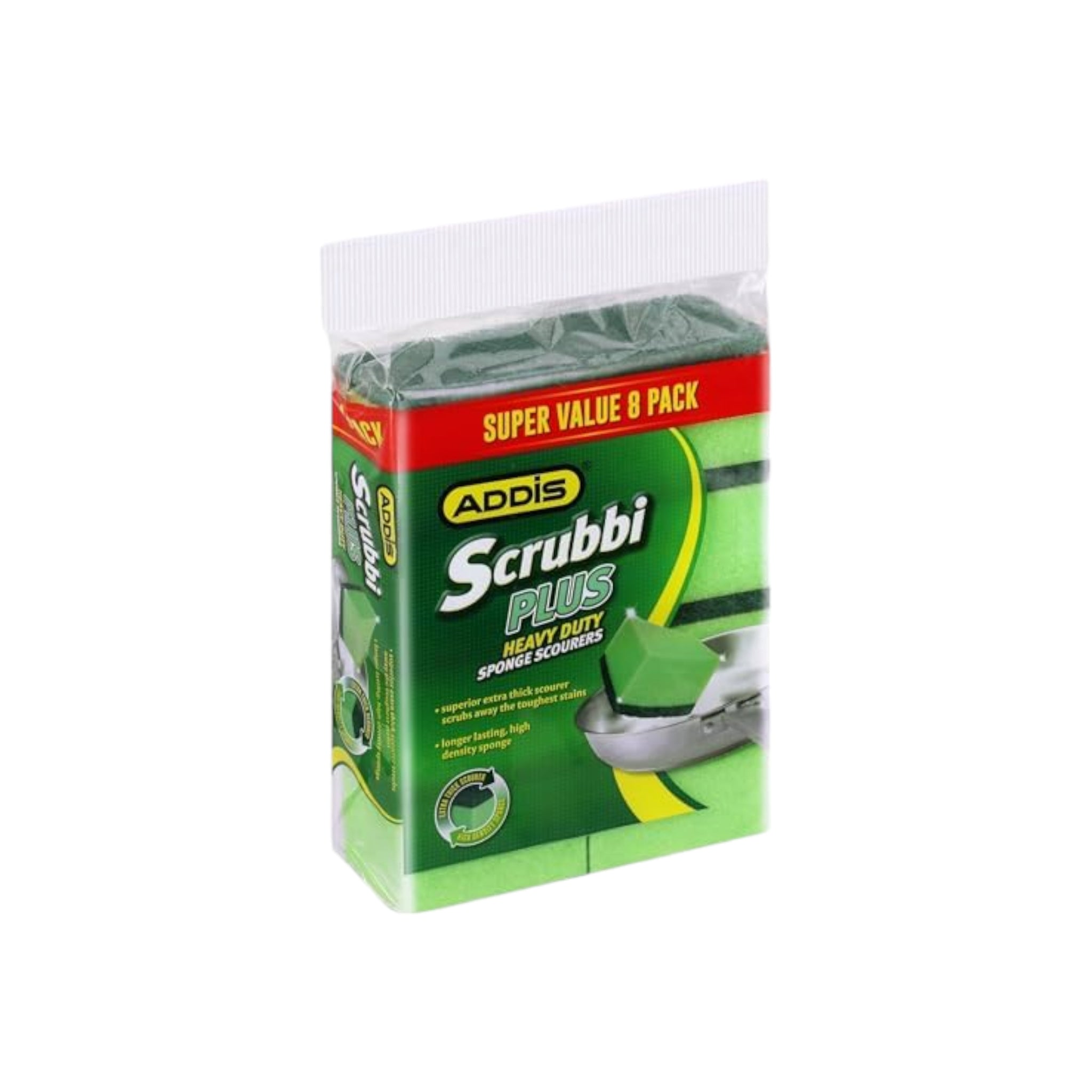 Addis Scrubbi Plus Sponge Scourers 8pack