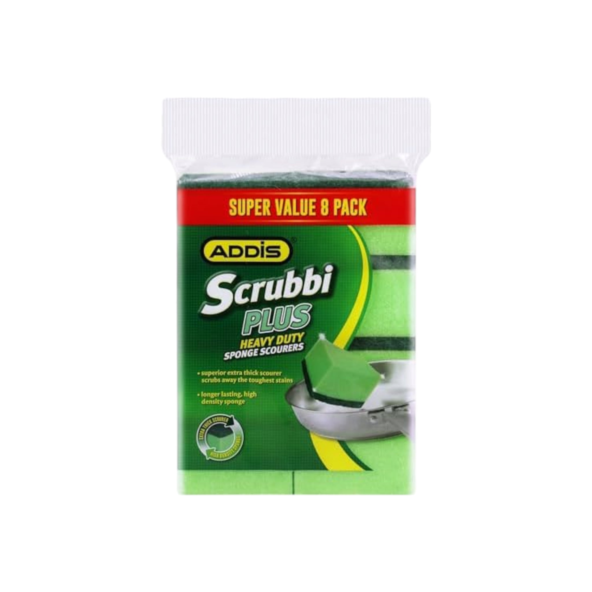 Addis Scrubbi Plus Sponge Scourers 8pack