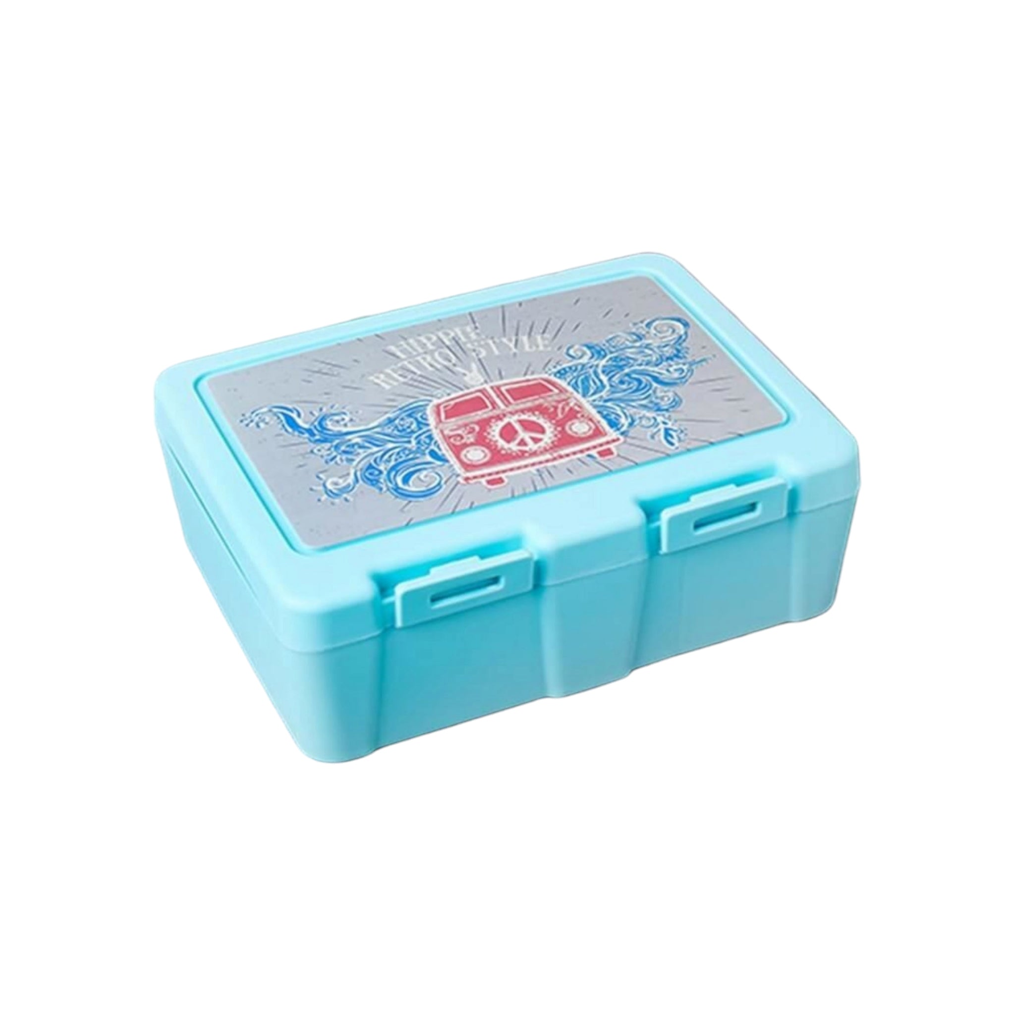 Joyful Kids Lockable Lunch Box Plastic 2-Division with Spork Spoon in One