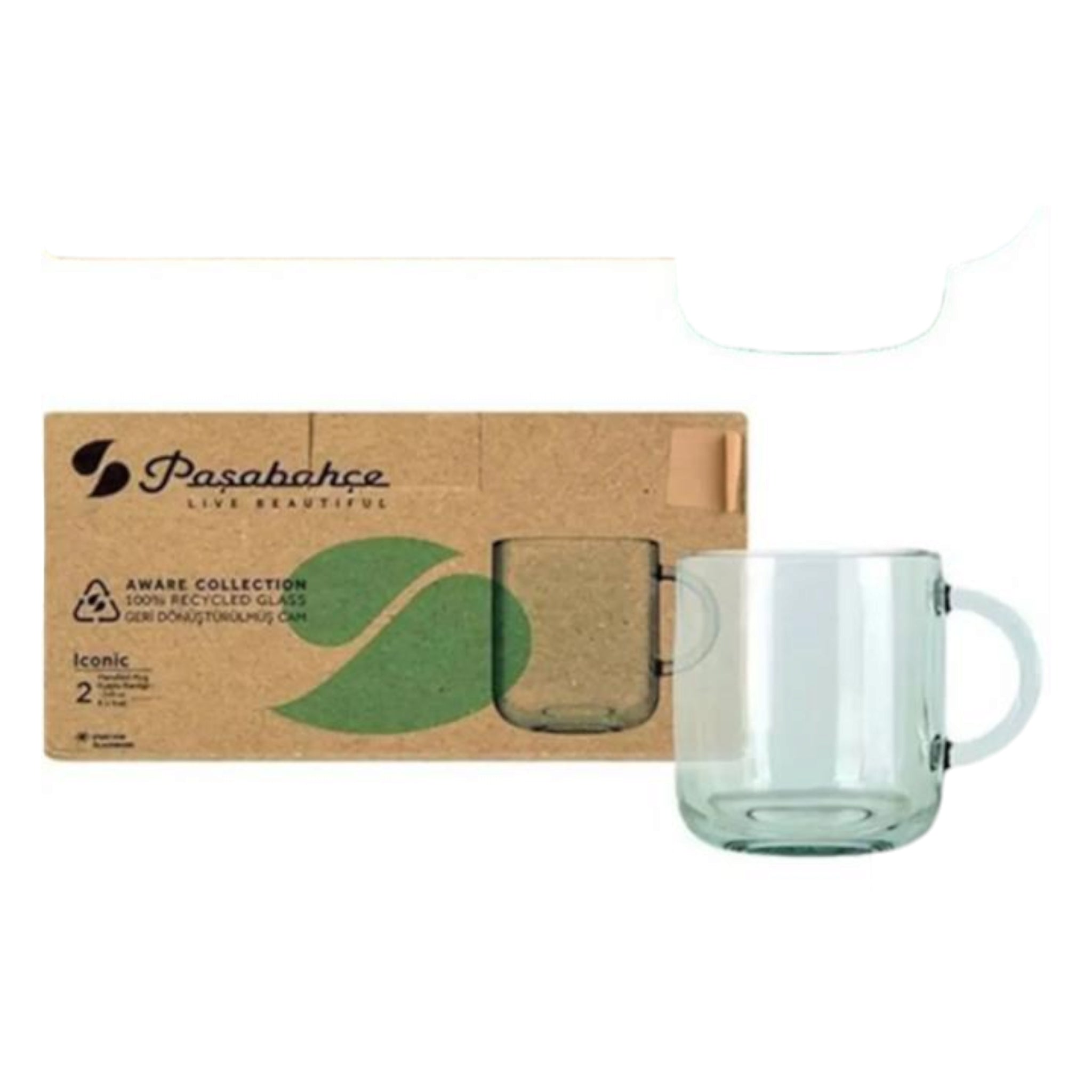 Pasabahce Recycle Glass Coffee Mug 245ml 2pack