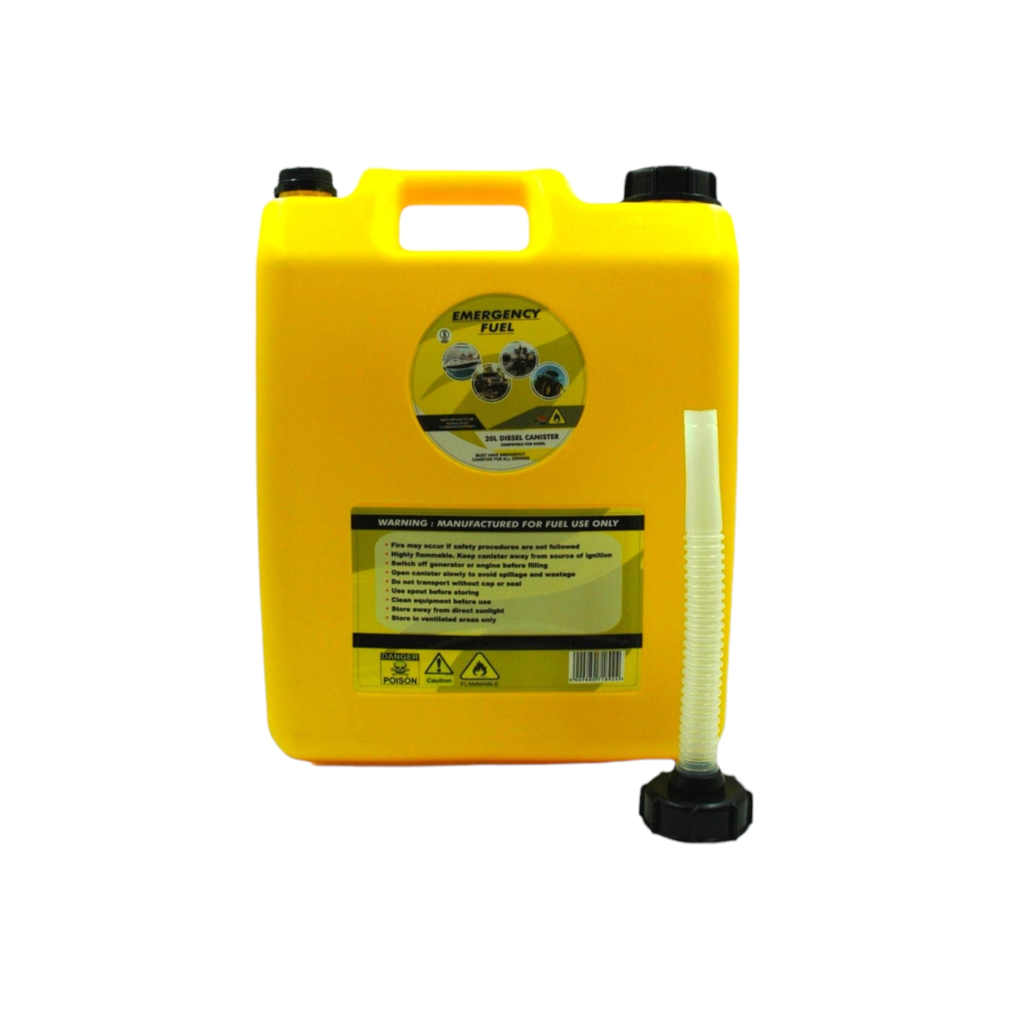 20L Plastic Fuel Jerry Can Diesel Yellow