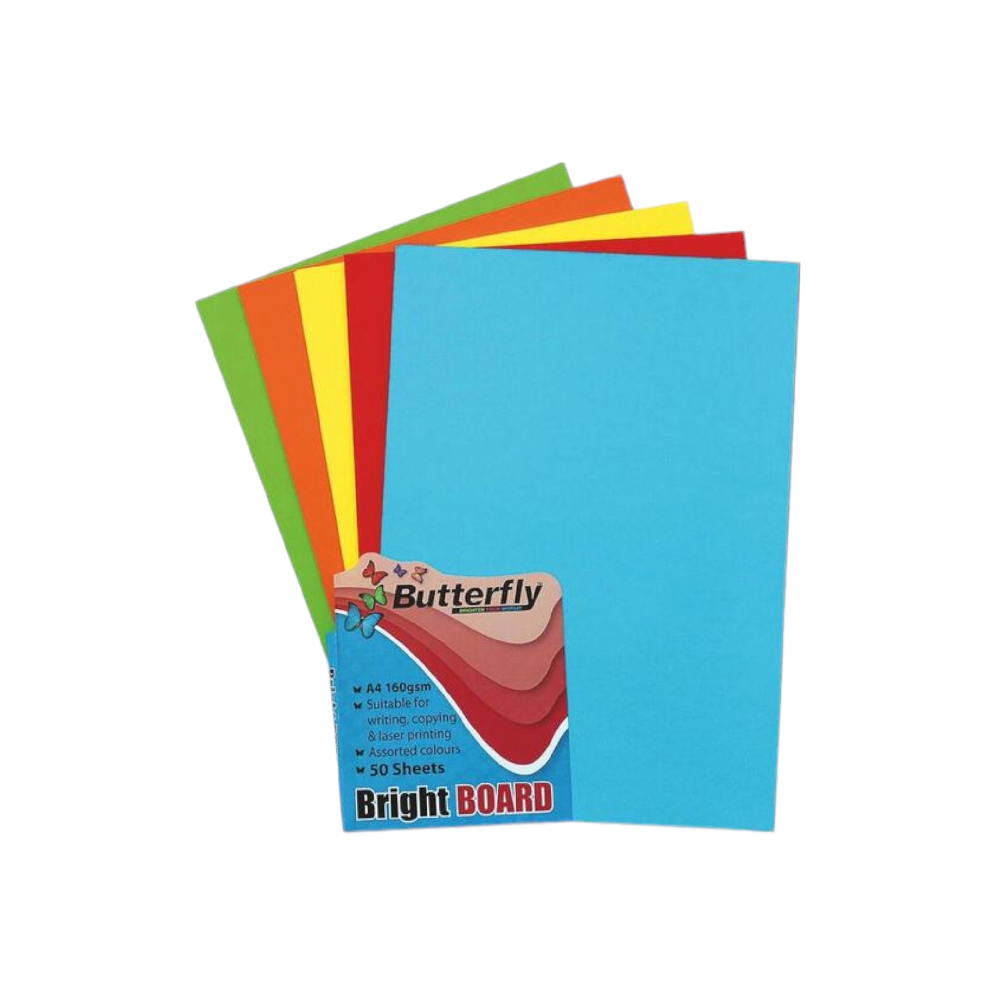 Butterfly A4 Project Bright Board Pad 160Gsm 5 Colour 20 Sheet