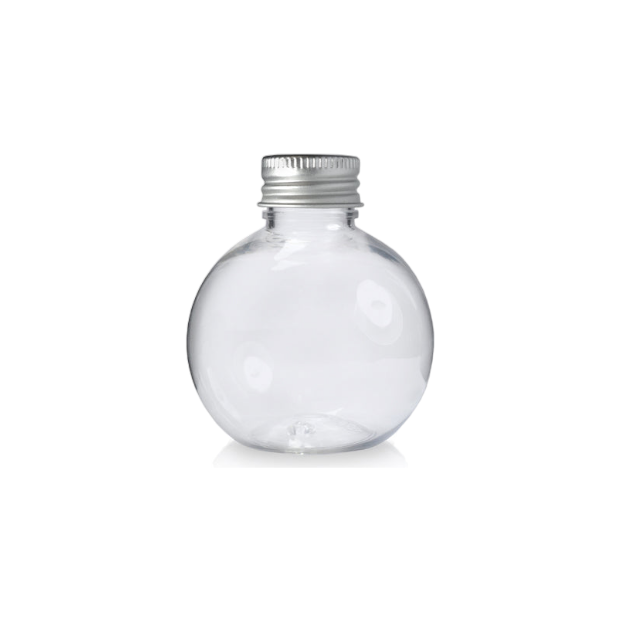 Plastic Globe Jar Spherical Ball Shaped Bottle with Silver Lid