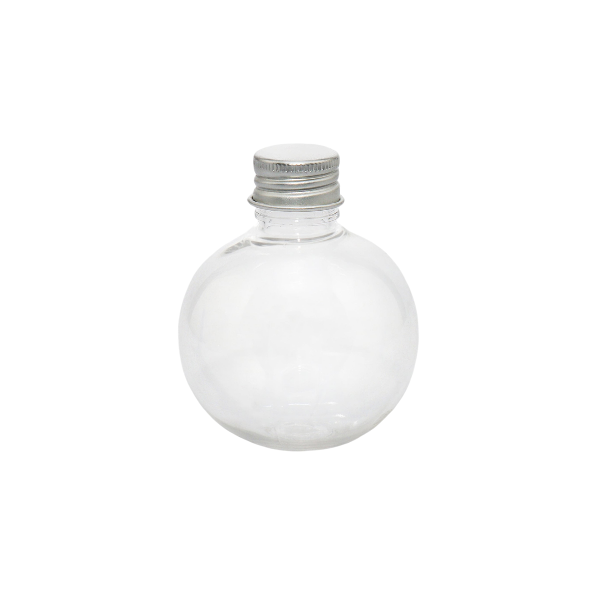 Plastic Globe Jar Spherical Ball Shaped Bottle with Silver Lid