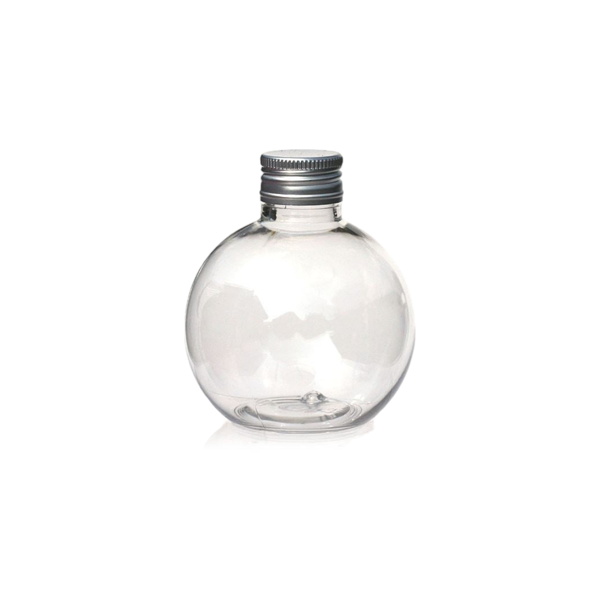 Plastic Globe Jar Spherical Ball Shaped Bottle with Silver Lid