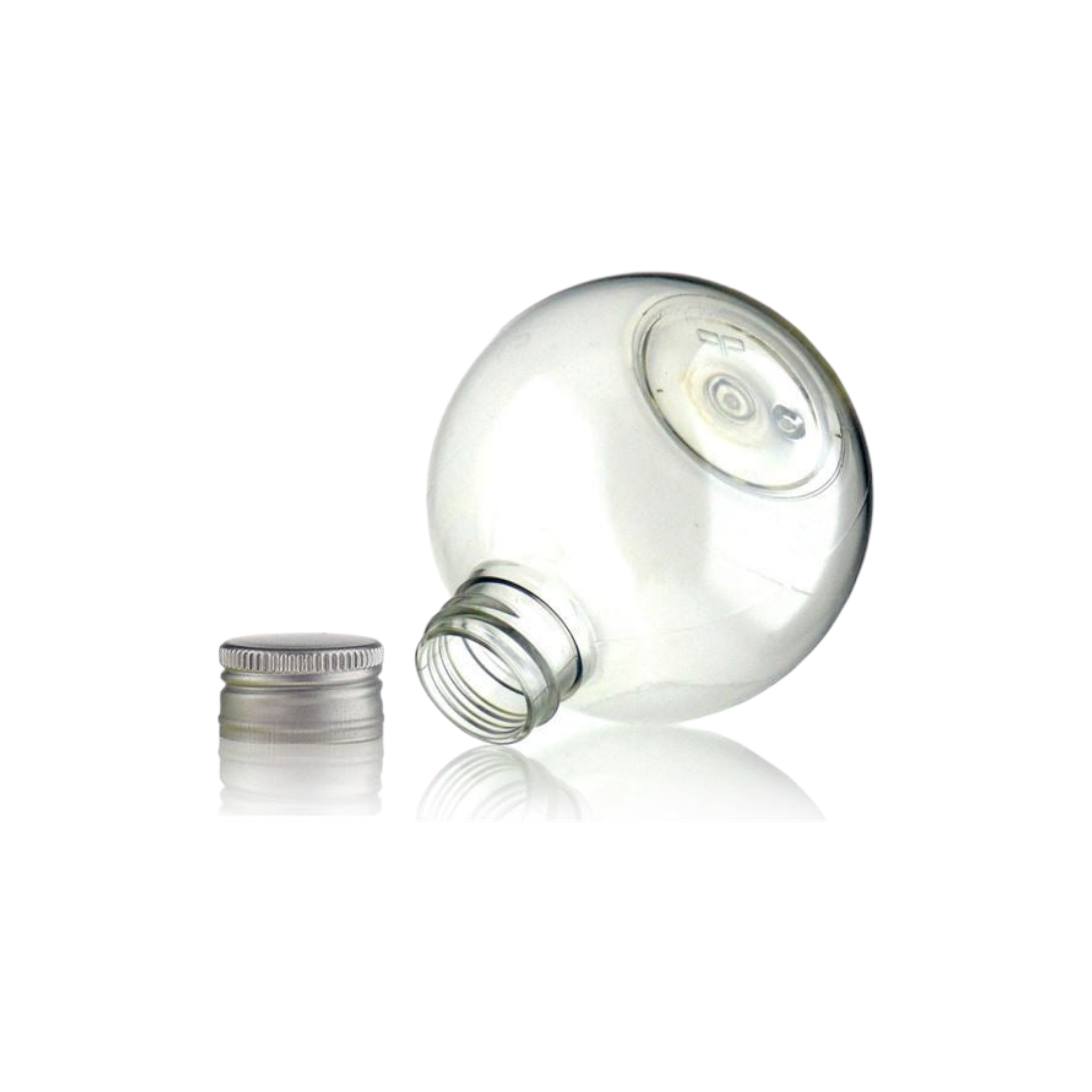 Plastic Globe Jar Spherical Ball Shaped Bottle with Silver Lid