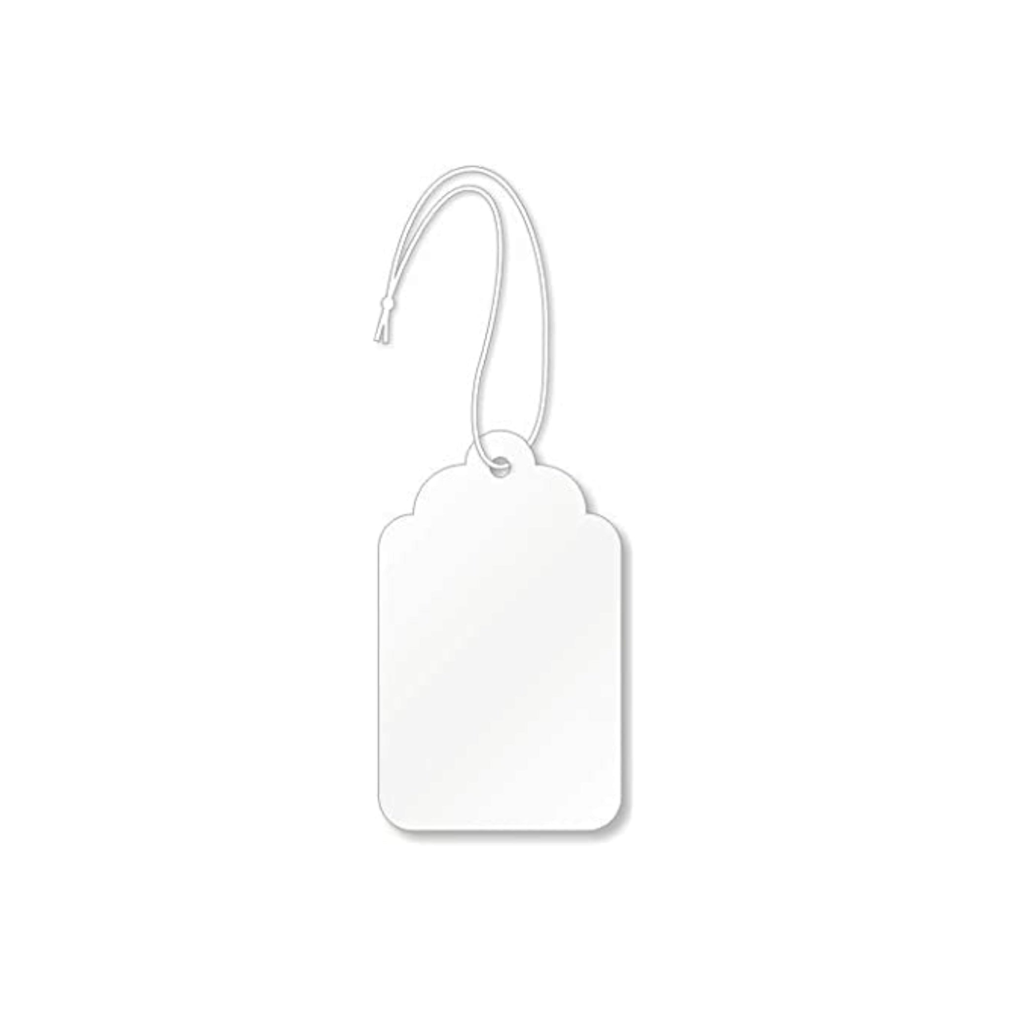 Merchandise White Tags with Long String No 25 28 x 41mm 1000pc